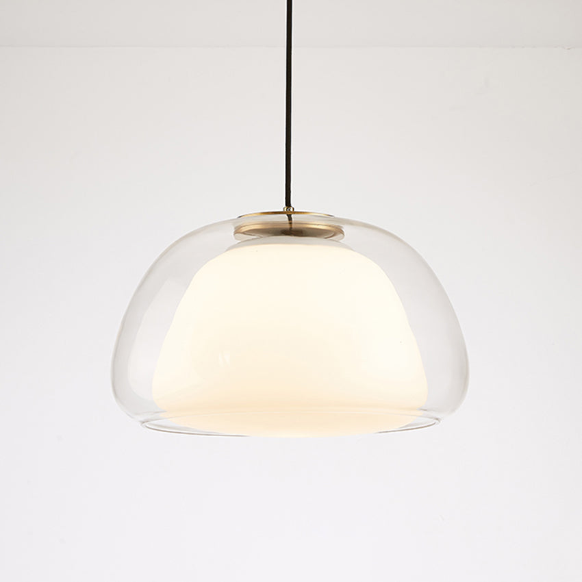 Jelly-Shaped Pendant Lamp | Milk Glass Shade