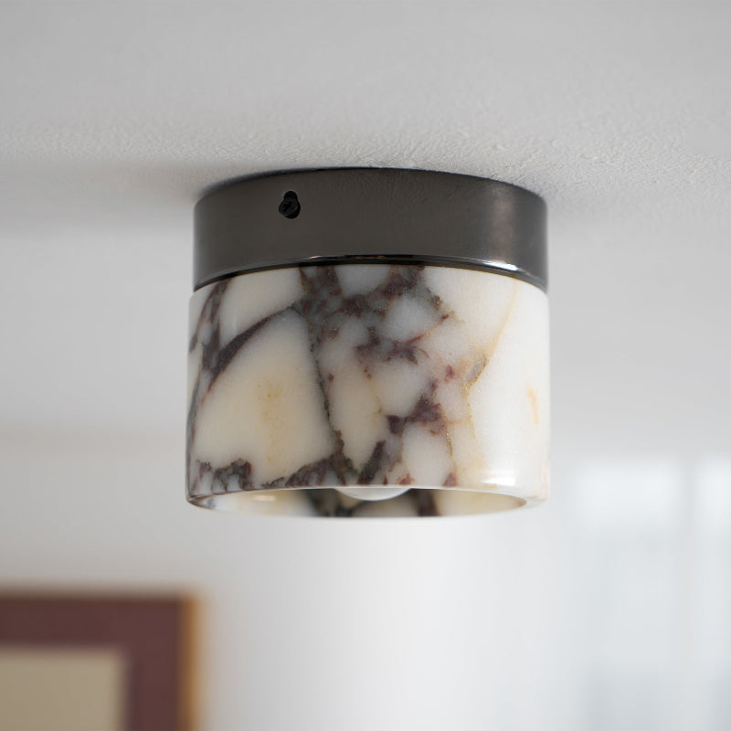 Minimalist Round Marble Ceiling Light – Flush Mount Fixture