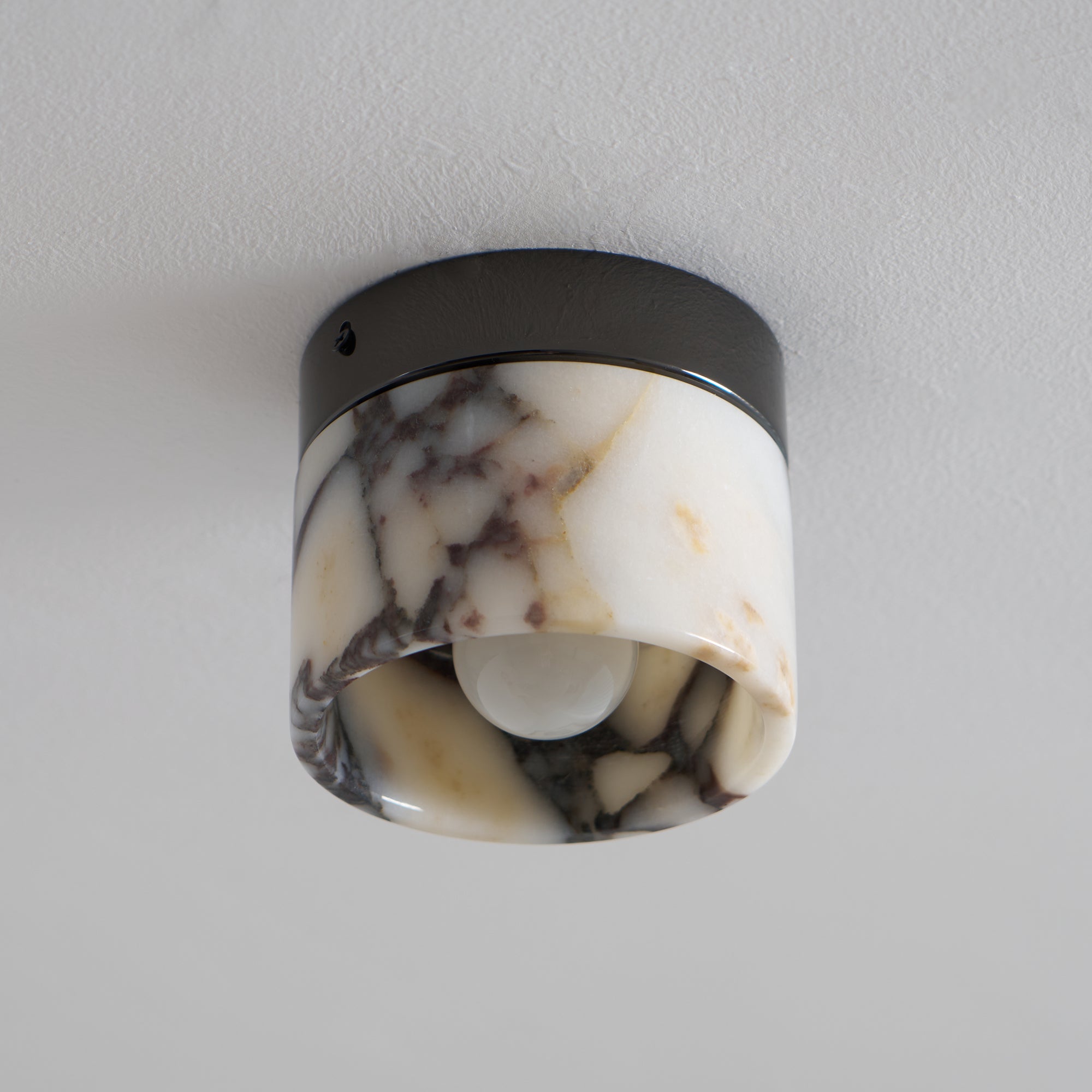 Minimalist Round Marble Ceiling Light – Flush Mount Fixture