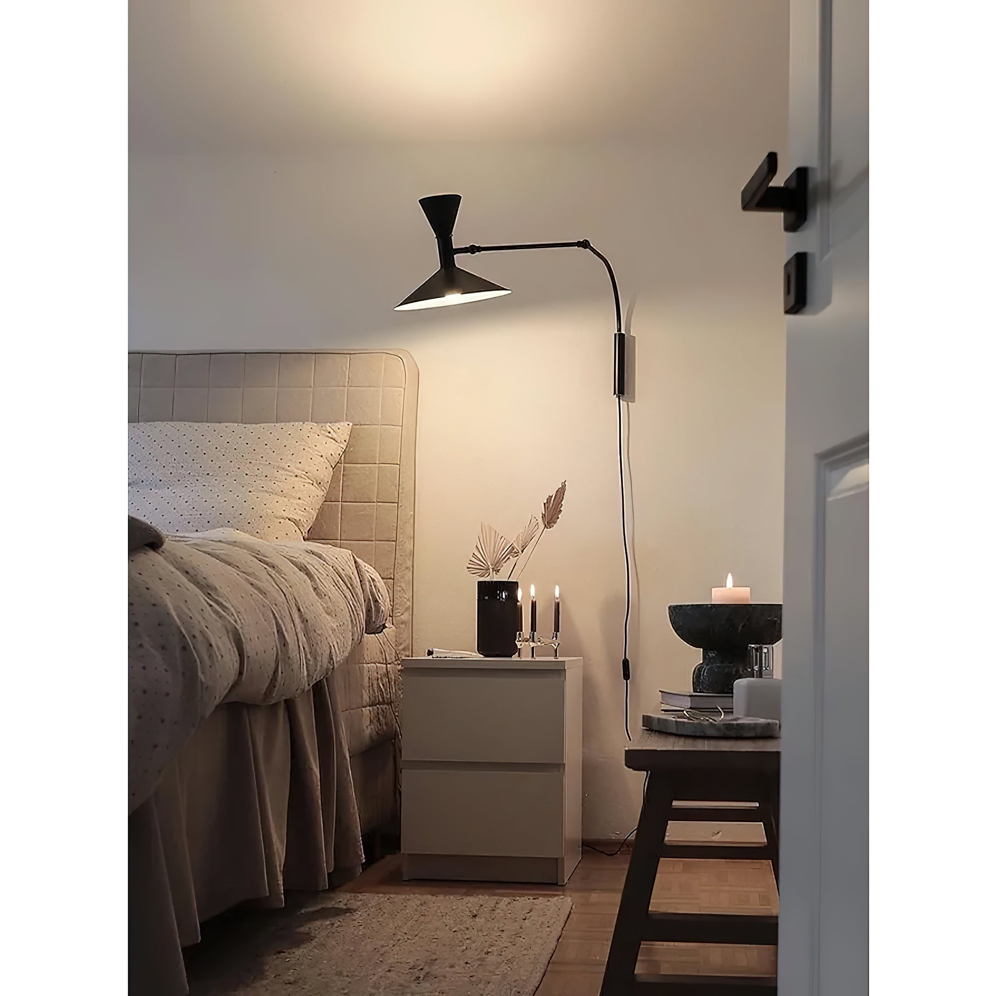 Swing Arm Plug-in Wall Sconce – Adjustable Metal Lamp with G9 Socket