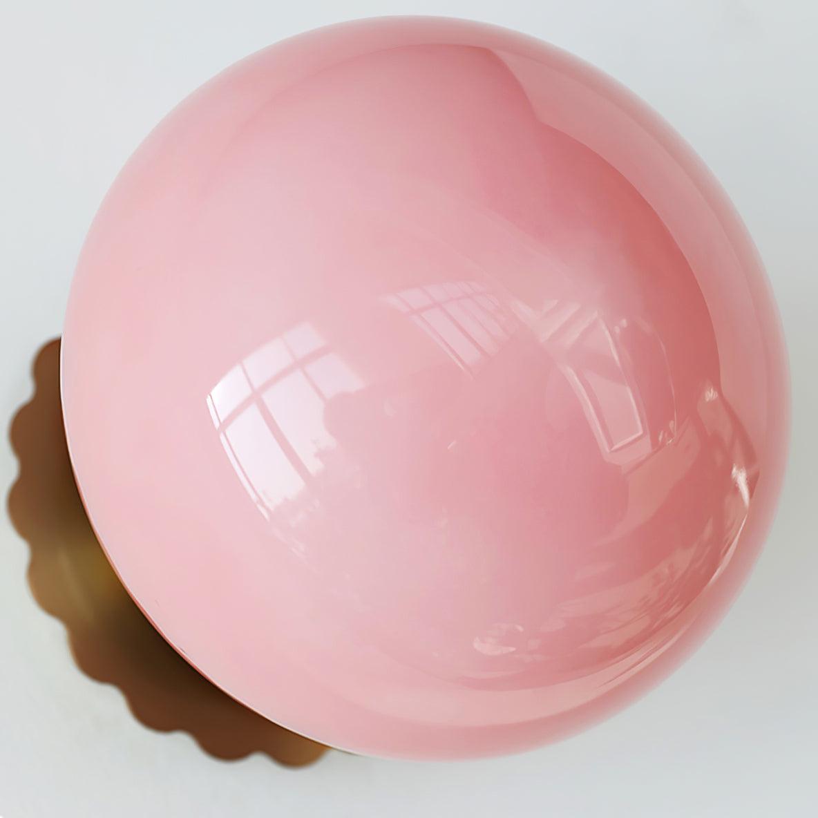 Decorative Glass Wall Lamp – Pink Glass Diffuser and Metal Frame