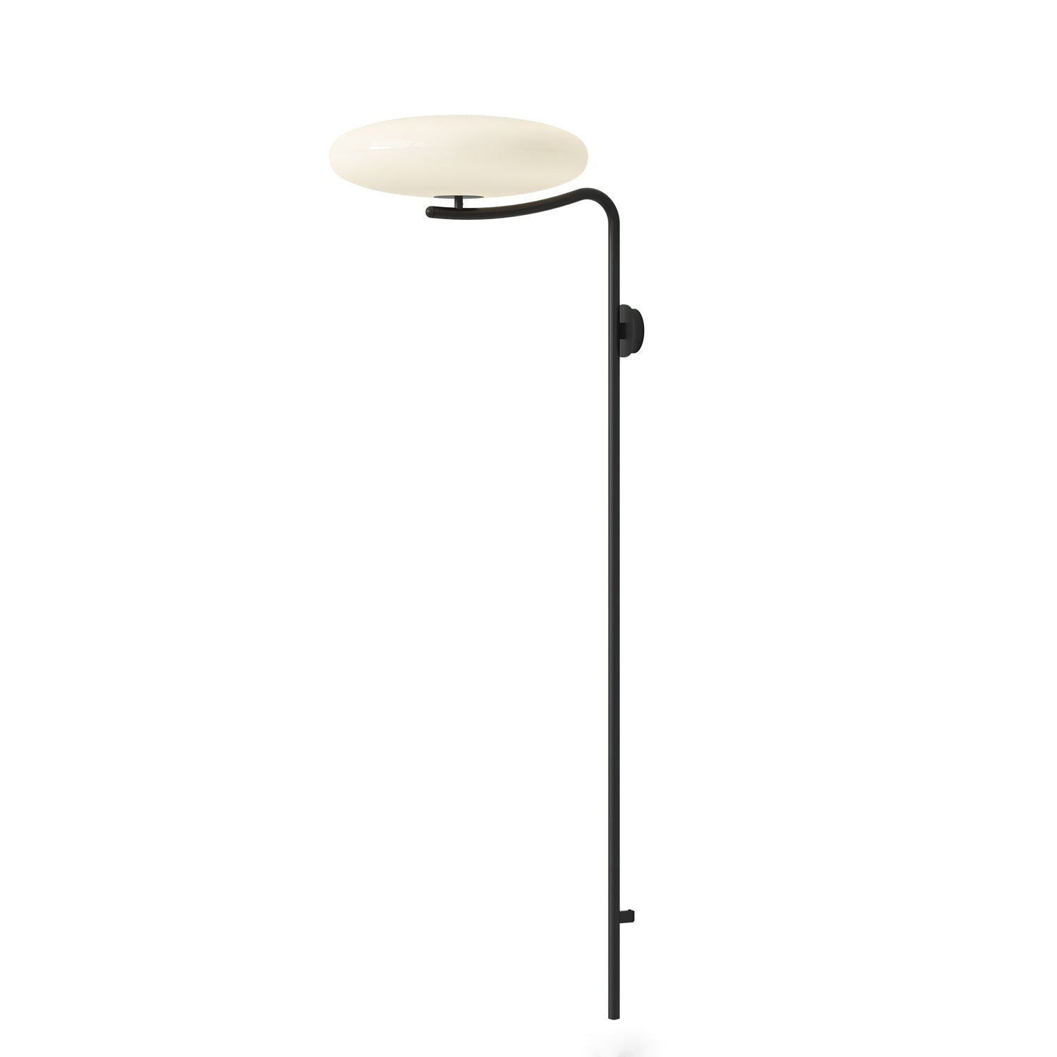 Minimalist LED Arc Wall Lamp – Plug-in Sconce With Circular Opal Shade