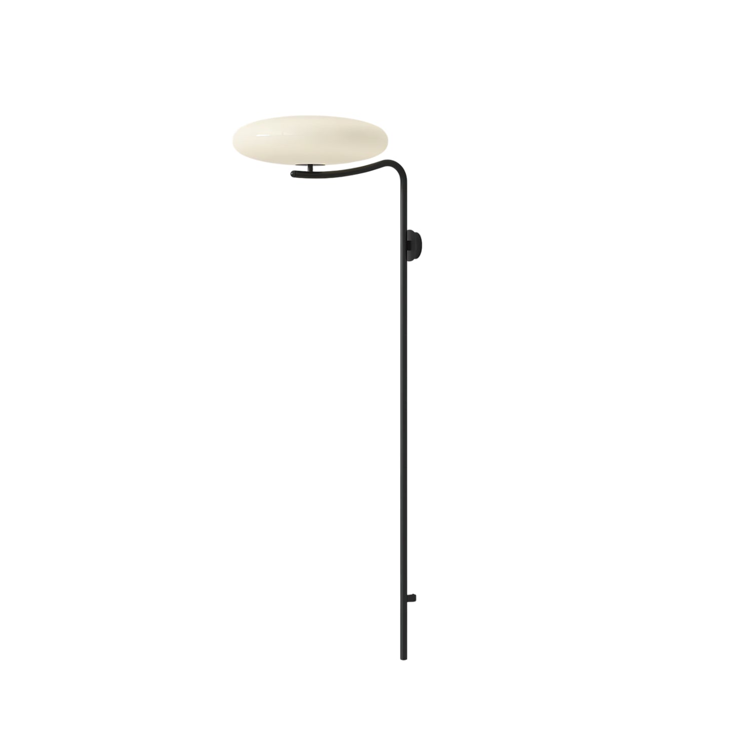 Minimalist LED Arc Wall Lamp – Plug-in Sconce With Circular Opal Shade