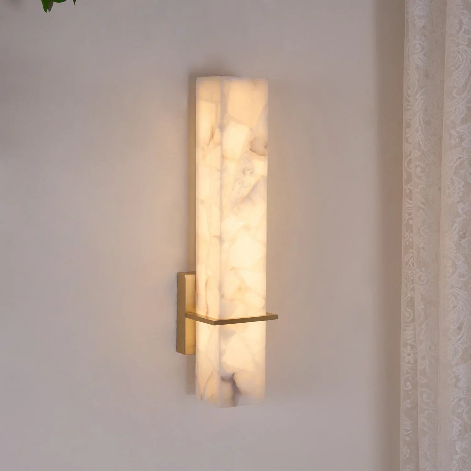 Long Linear Marble Wall Sconce - Modern Wall Light Fixture