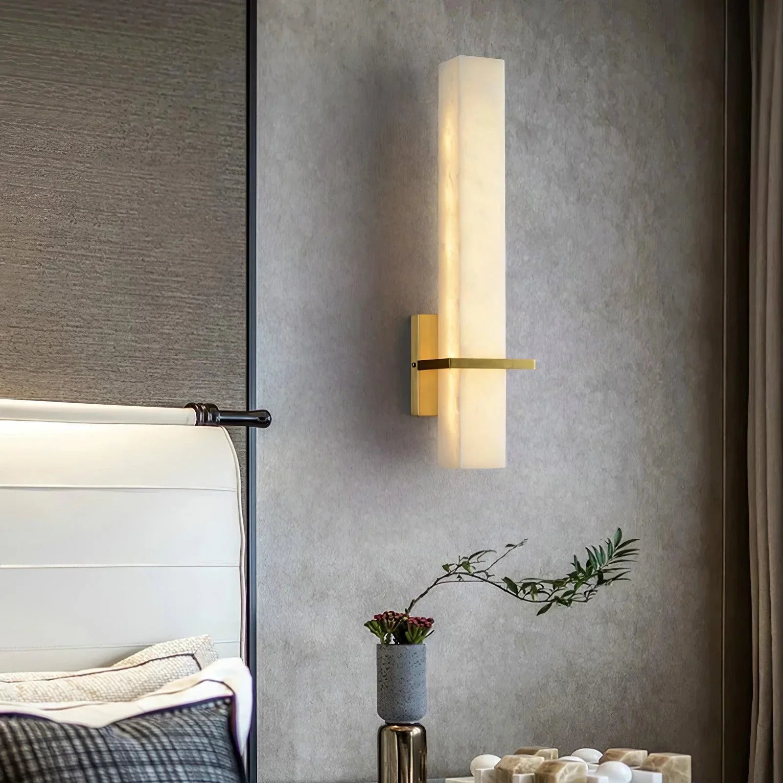 Long Linear Marble Wall Sconce - Modern Wall Light Fixture