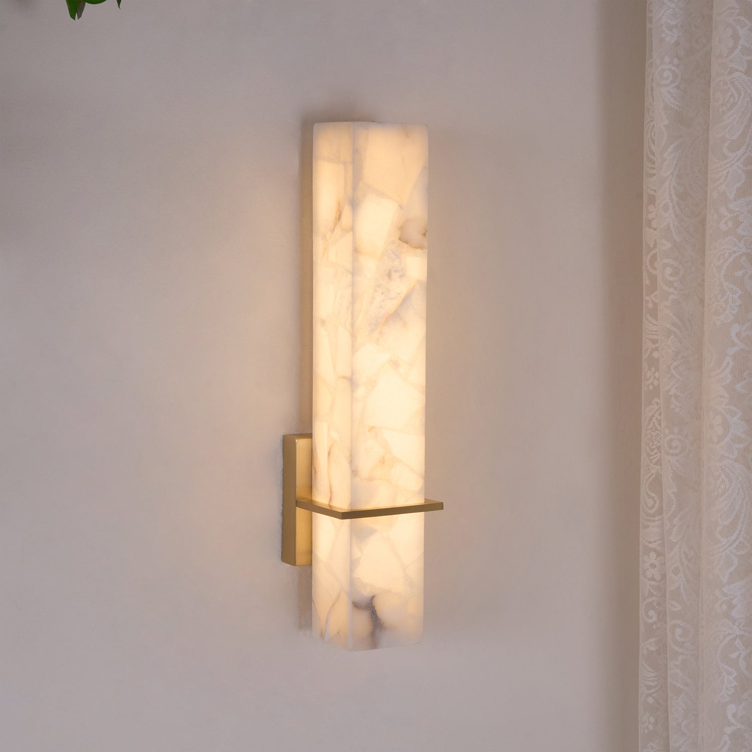 Long Linear Marble Wall Sconce - Modern Wall Light Fixture