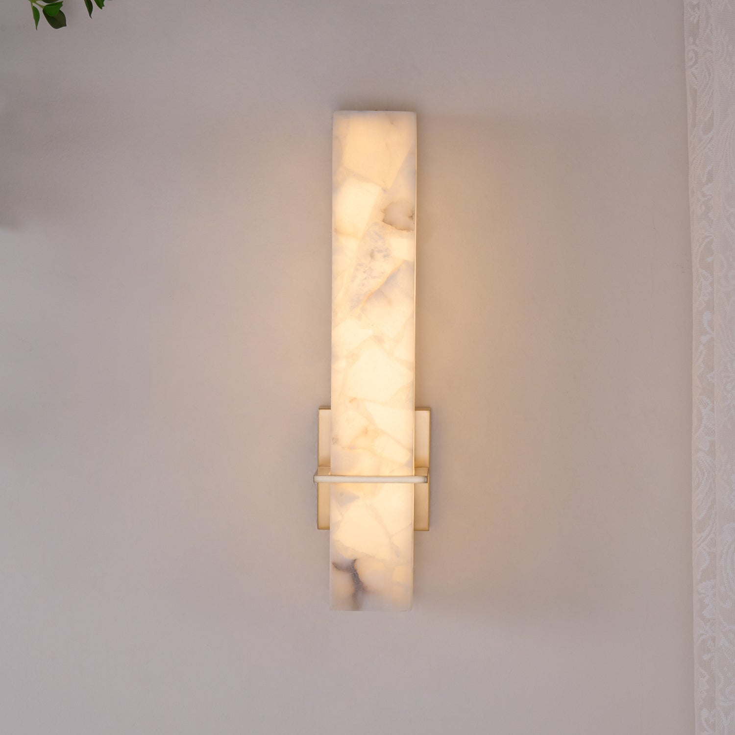 Long Linear Marble Wall Sconce - Modern Wall Light Fixture