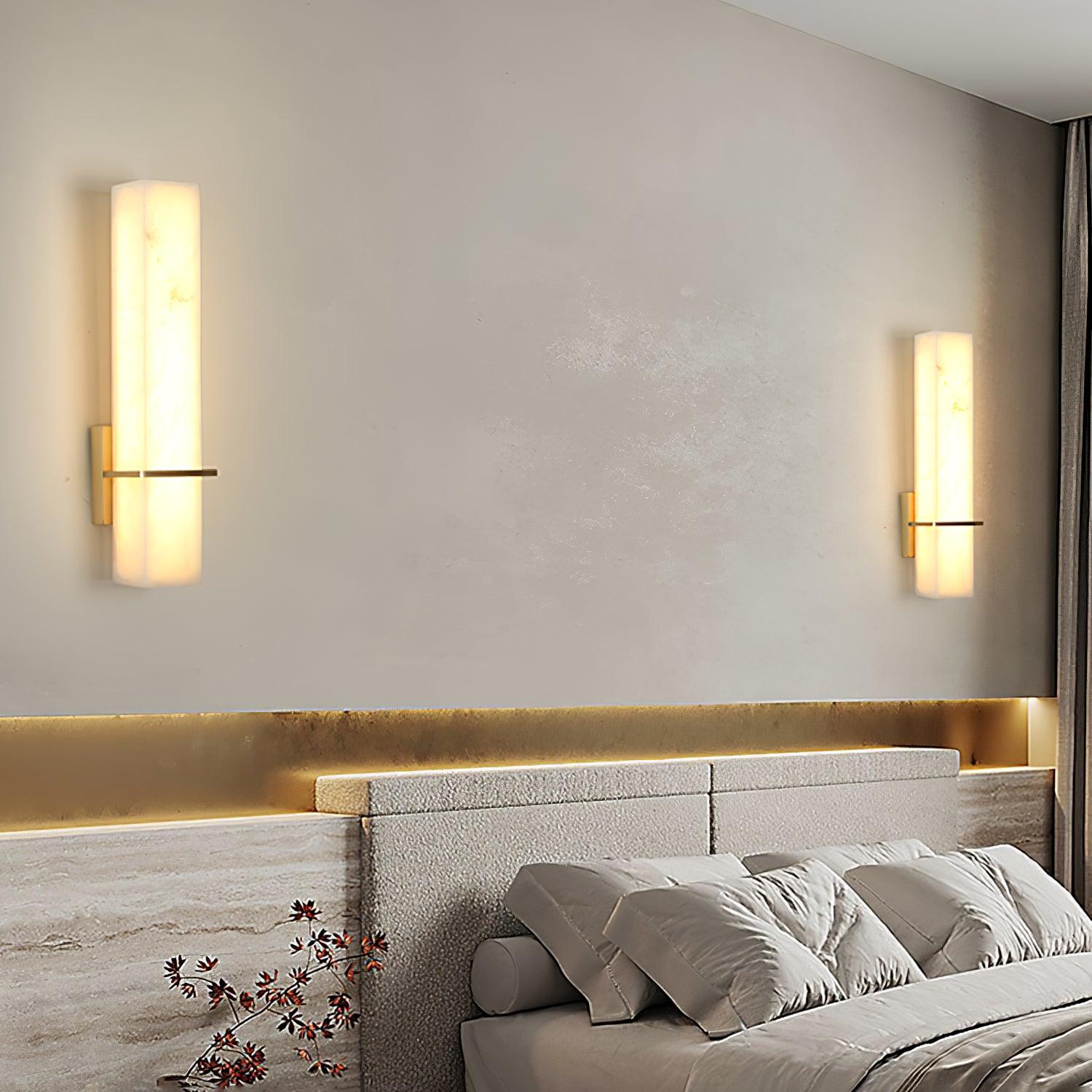 Long Linear Marble Wall Sconce - Modern Wall Light Fixture