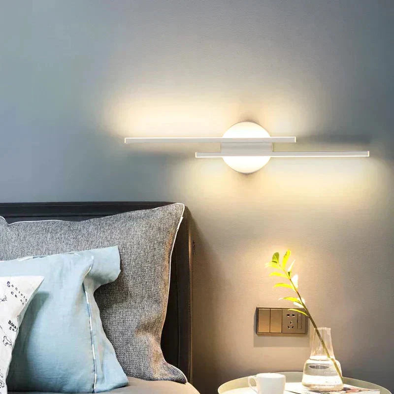 Modern Minimalist Linear Wall Sconce | 2-Light Metal Fixture