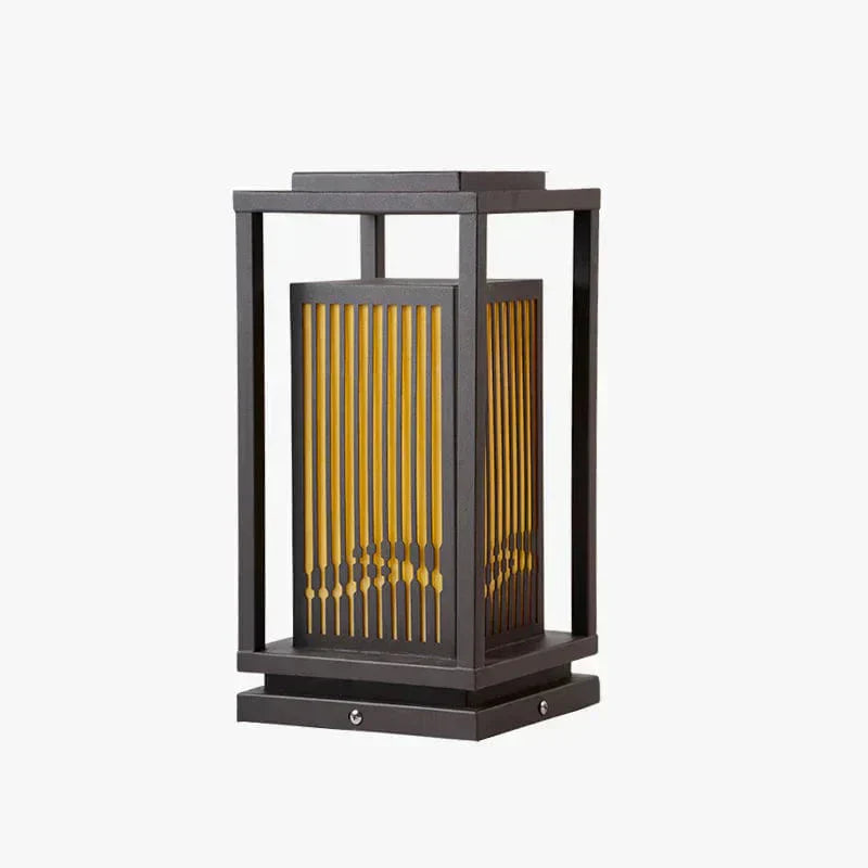 Solar-Powered Cage Outdoor Post Light