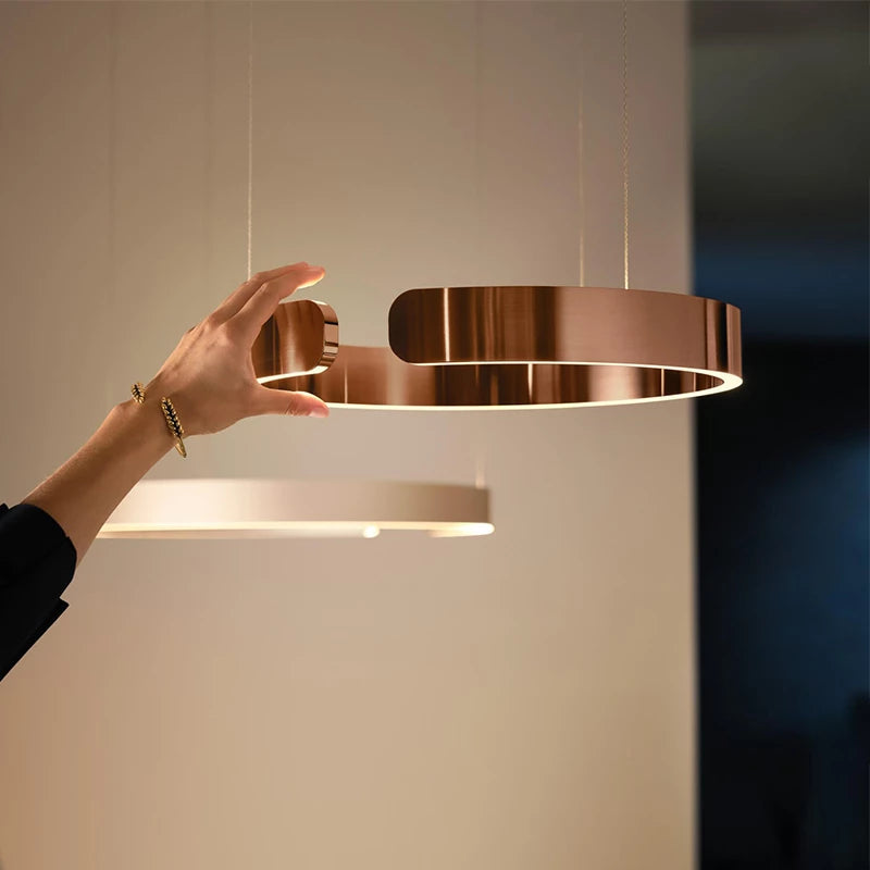 Sleek LED Ring-Shape Pendant Light
