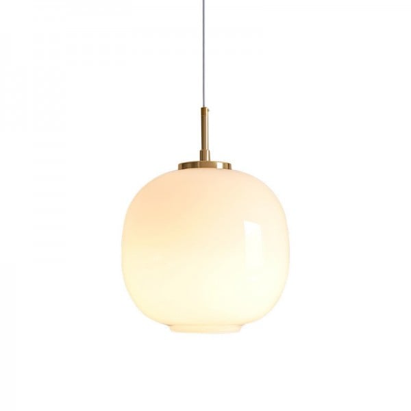 Scandinavian Radius Pendant Lamp | Opal Glass Globe
