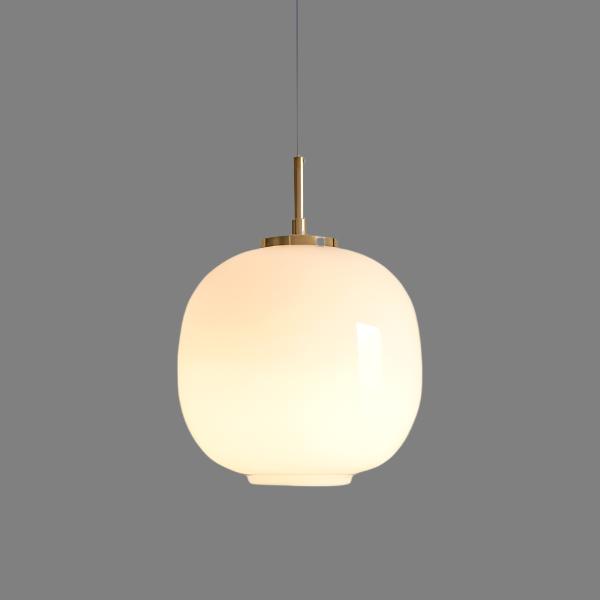 Scandinavian Radius Pendant Lamp | Opal Glass Globe