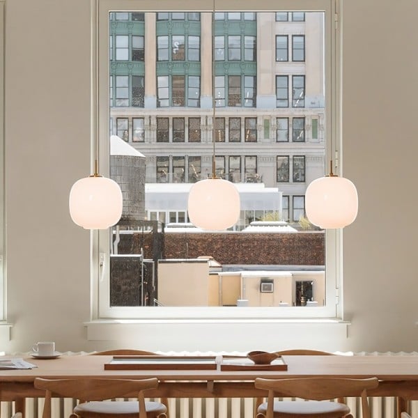 Scandinavian Radius Pendant Lamp | Opal Glass Globe