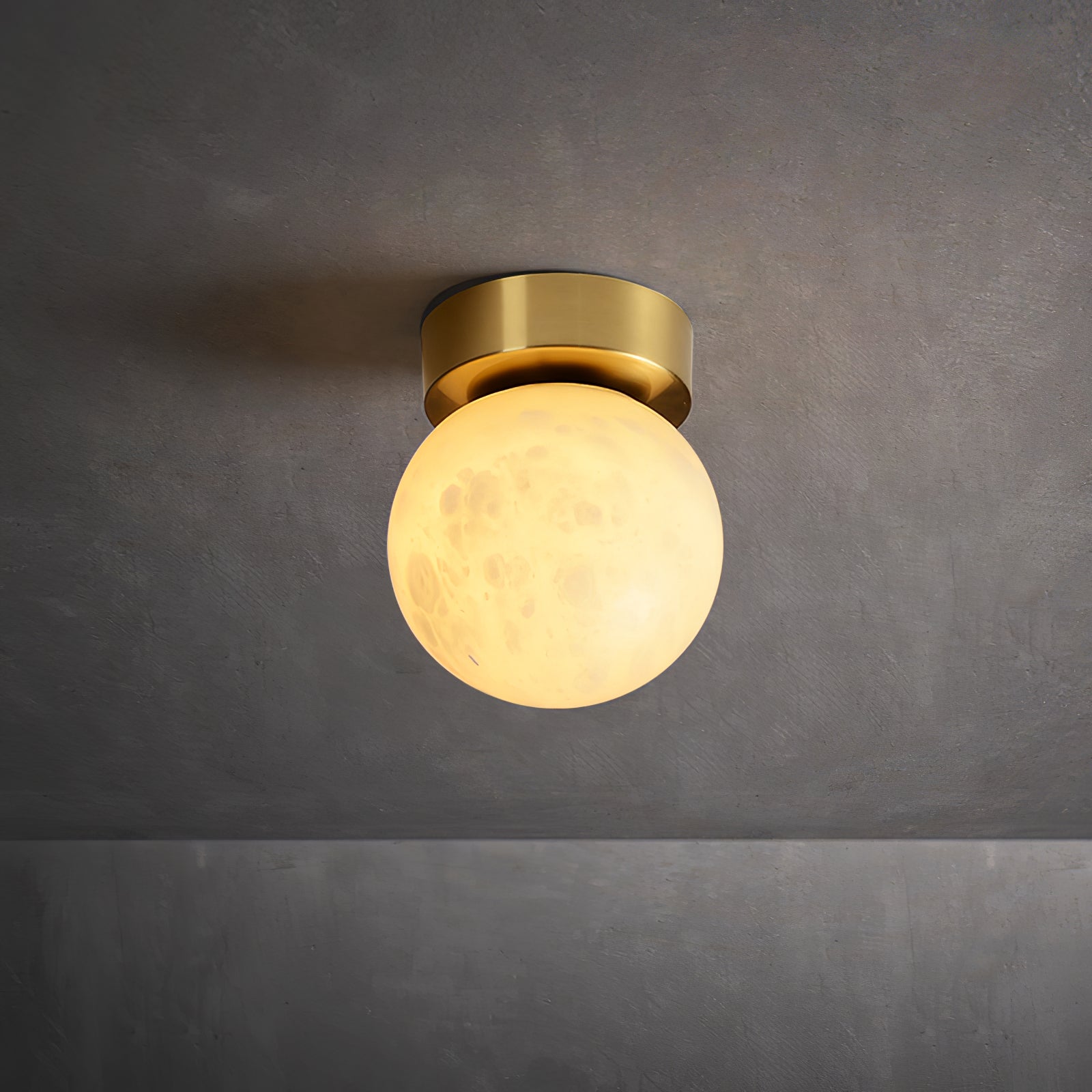 Glowing Moon Alabaster LED Ceiling Light