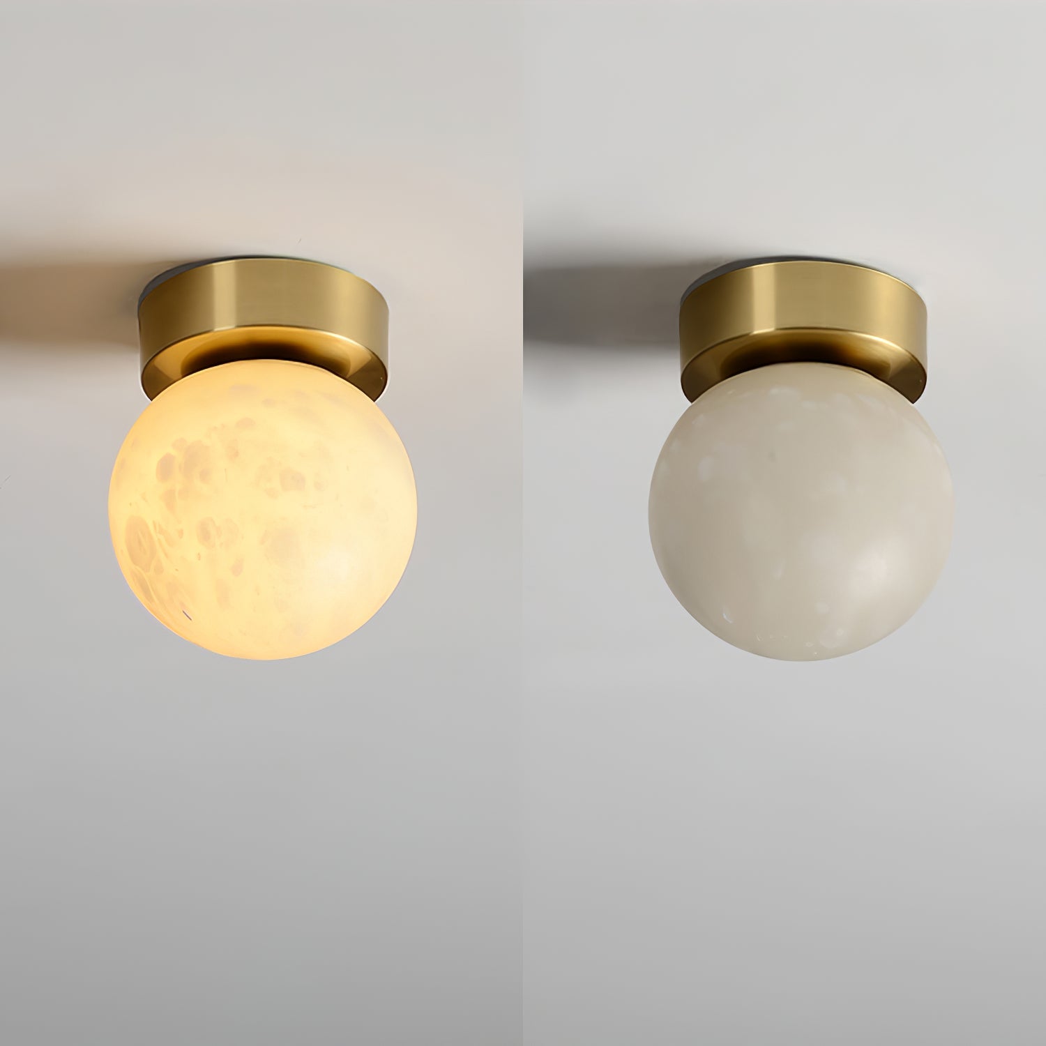 Glowing Moon Alabaster LED Ceiling Light
