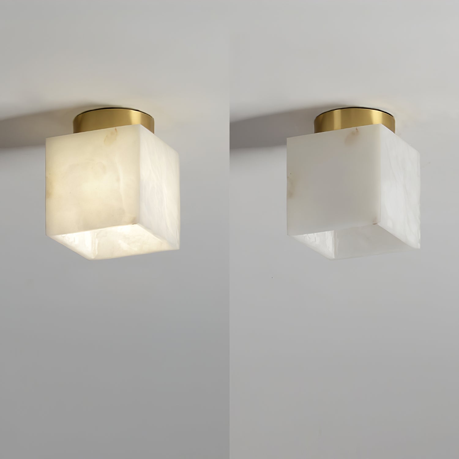 Glowing Moon Alabaster LED Ceiling Light