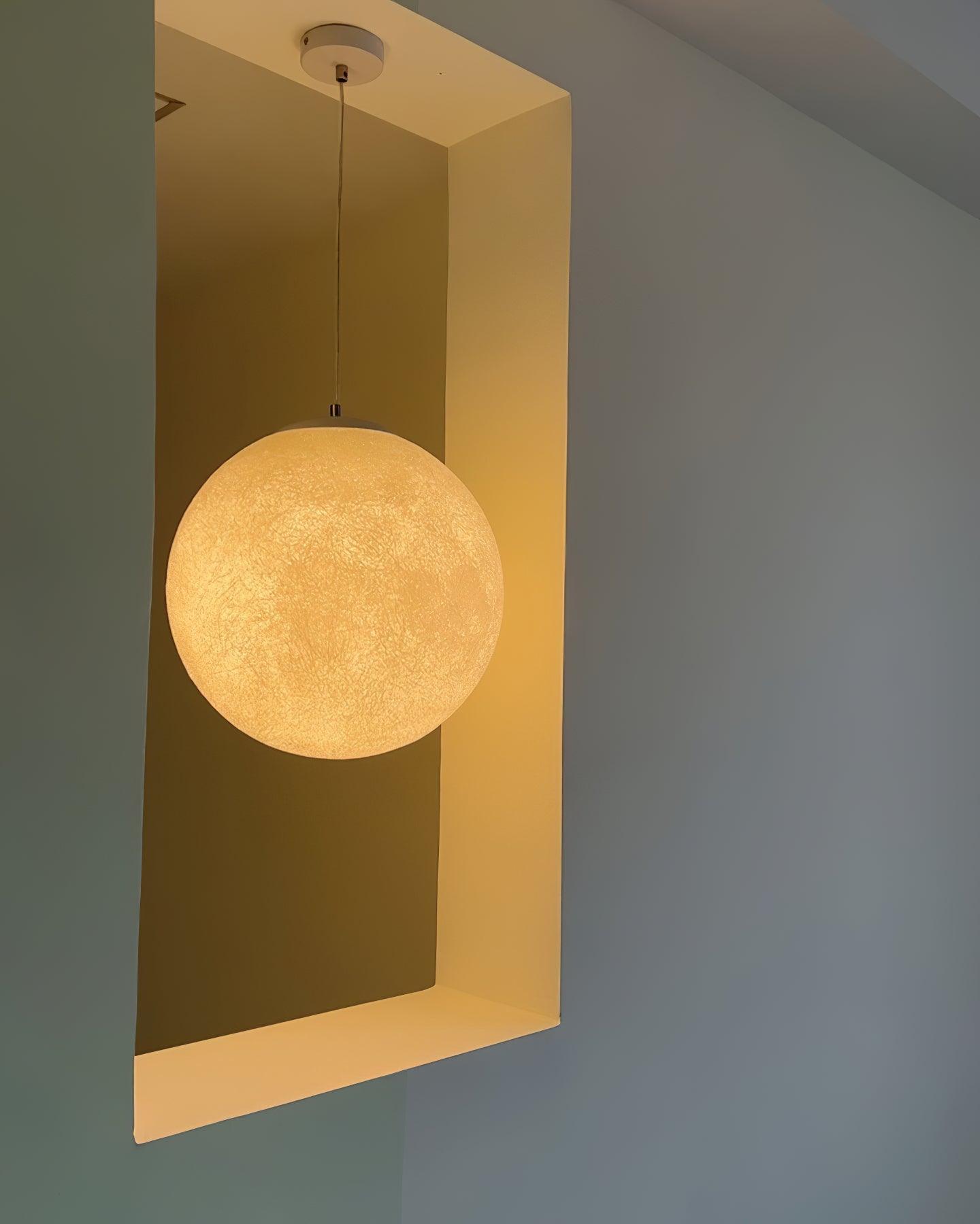 Moon-Shaped Pendant Lamp – Modern Celestial Ceiling Lamp