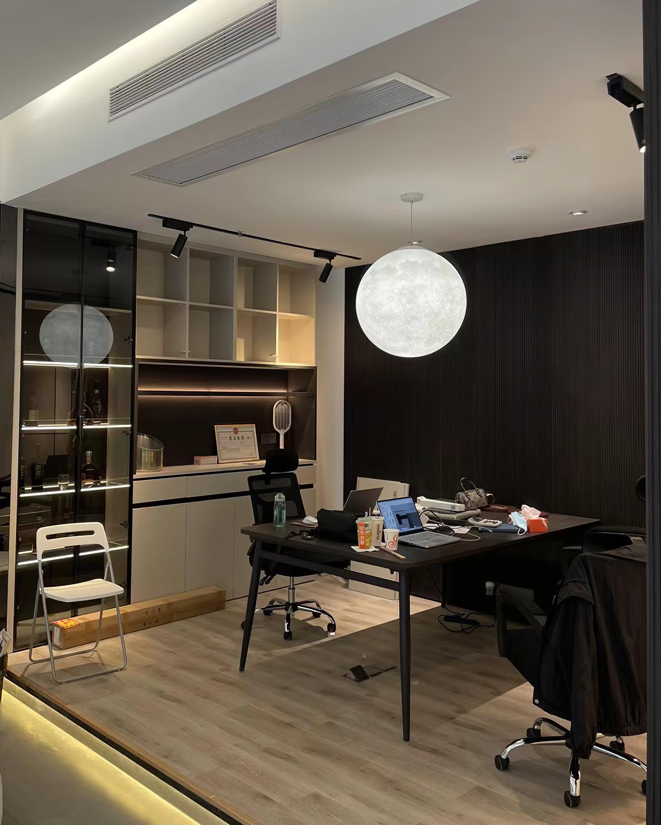 Moon-Shaped Pendant Lamp – Modern Celestial Ceiling Lamp