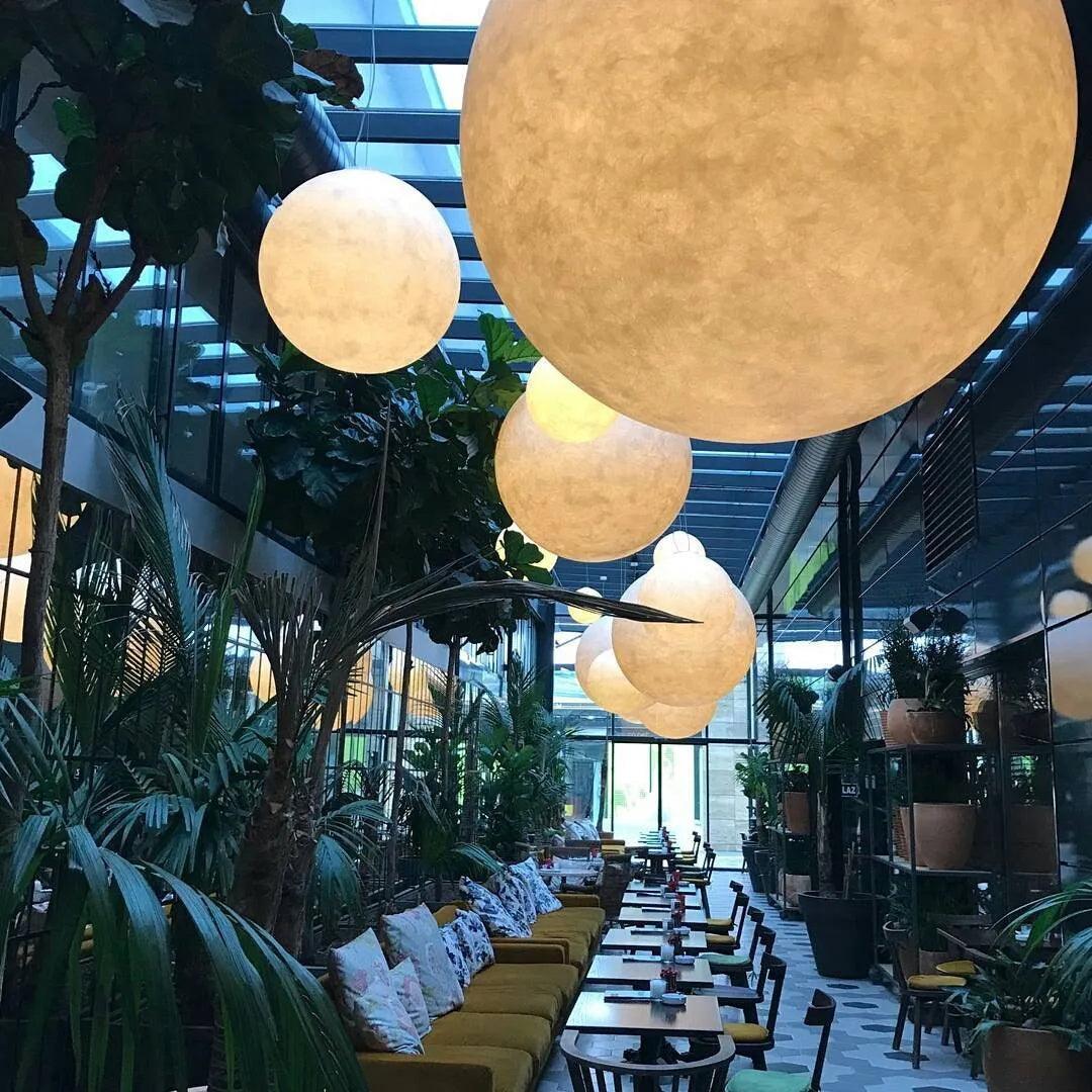 Moon-Shaped Pendant Lamp – Modern Celestial Ceiling Lamp