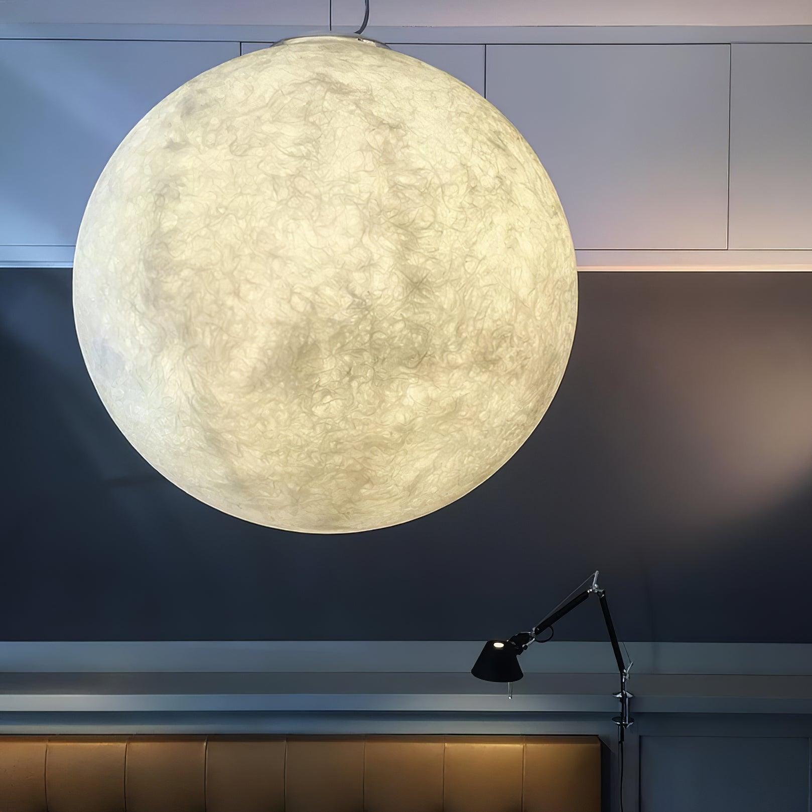Moon-Shaped Pendant Lamp – Modern Celestial Ceiling Lamp