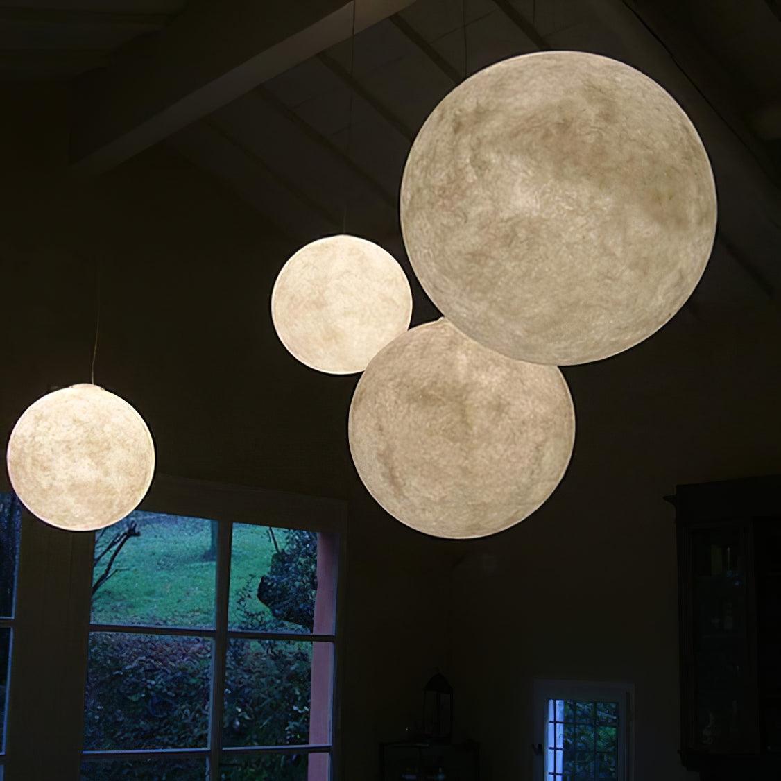 Moon-Shaped Pendant Lamp – Modern Celestial Ceiling Lamp