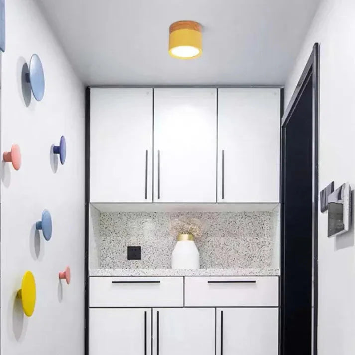 Compact Aluminum Cylinder LED Ceiling Light | Hallways