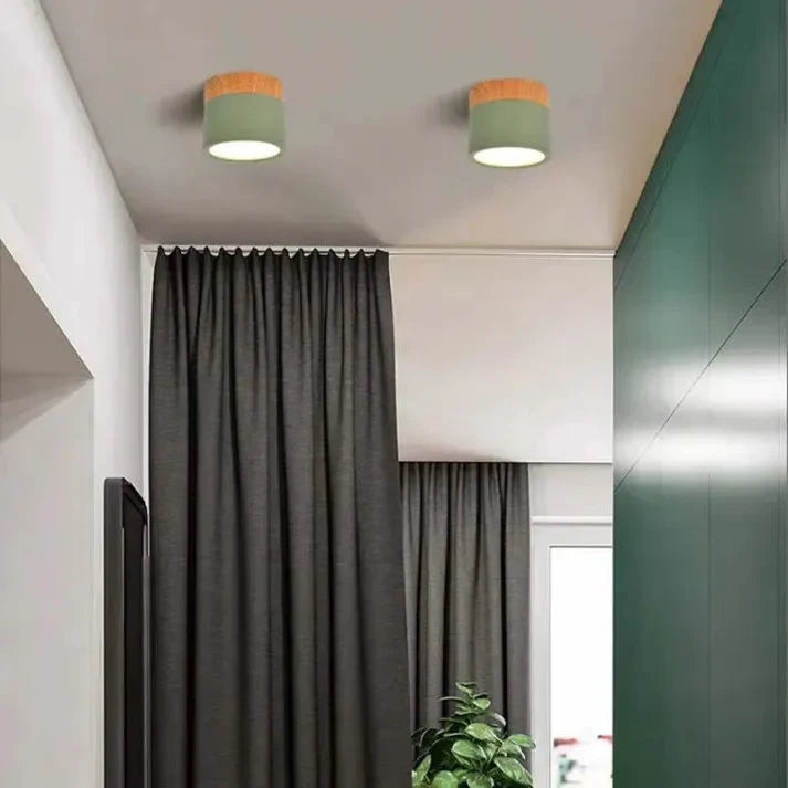 Compact Aluminum Cylinder LED Ceiling Light | Hallways