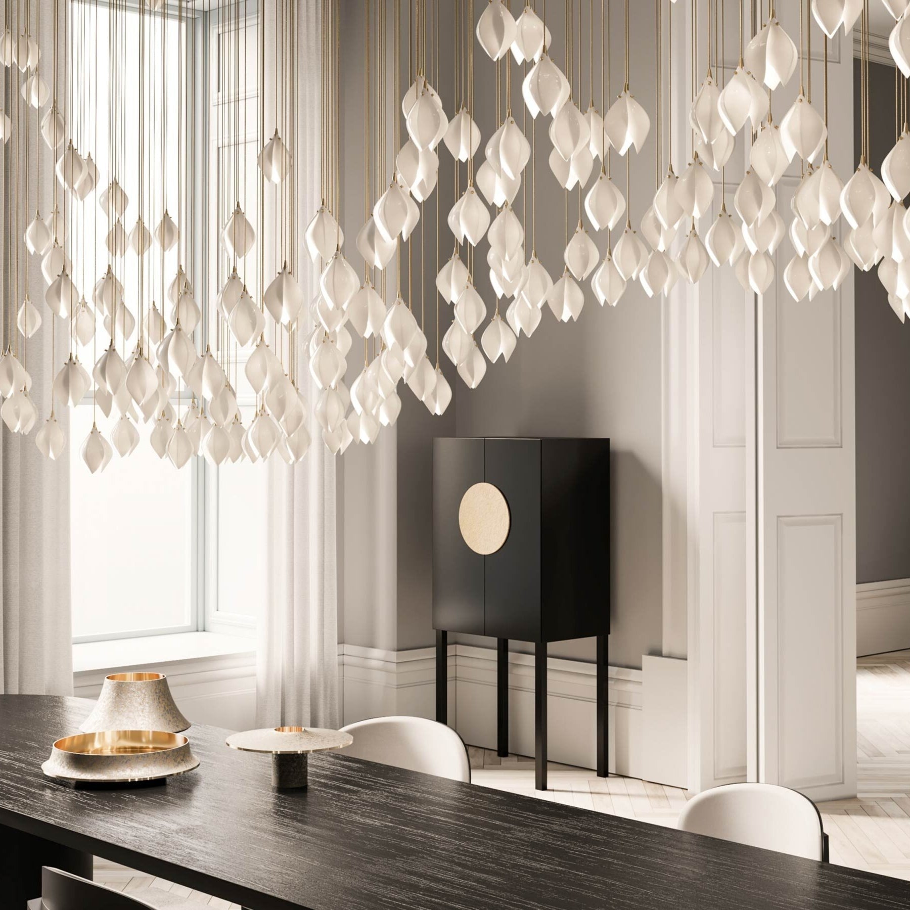 Multi-Drop Flower Pendant Light – Decorative Chandelier