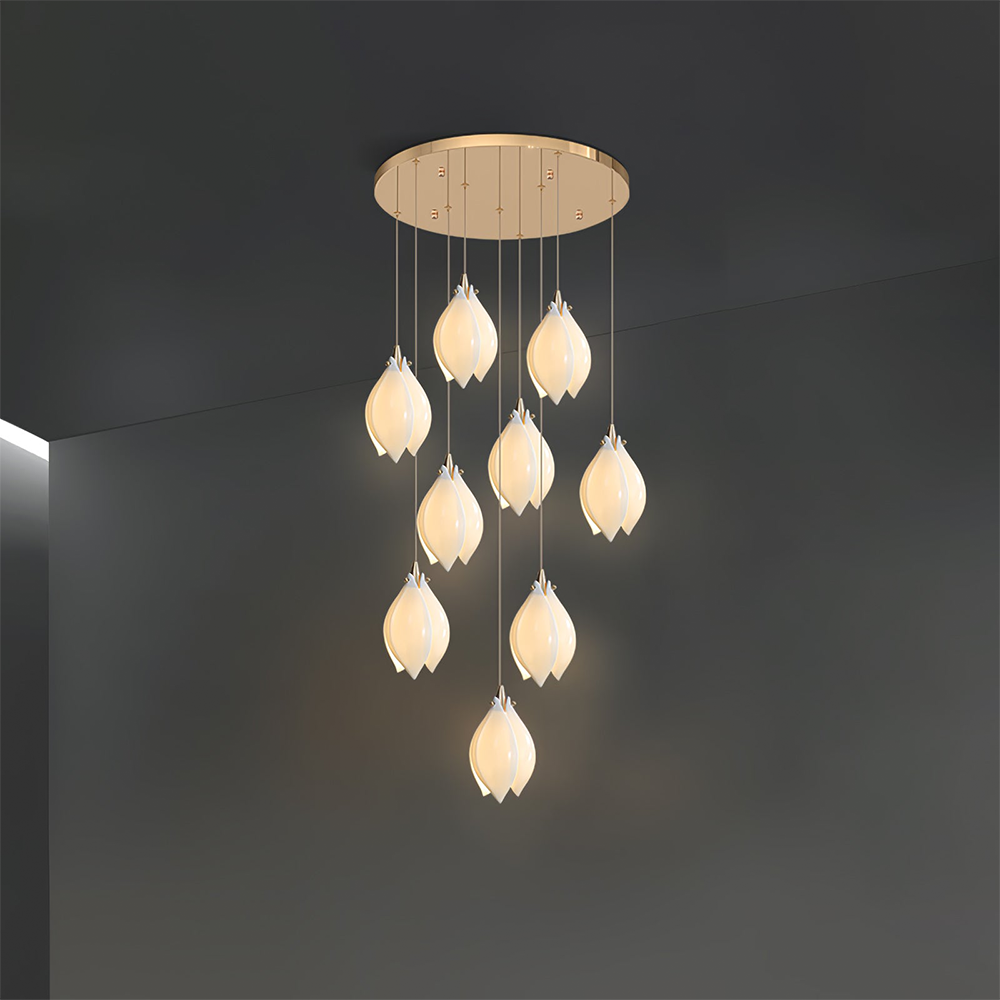 Multi-Drop Flower Pendant Light – Decorative Chandelier