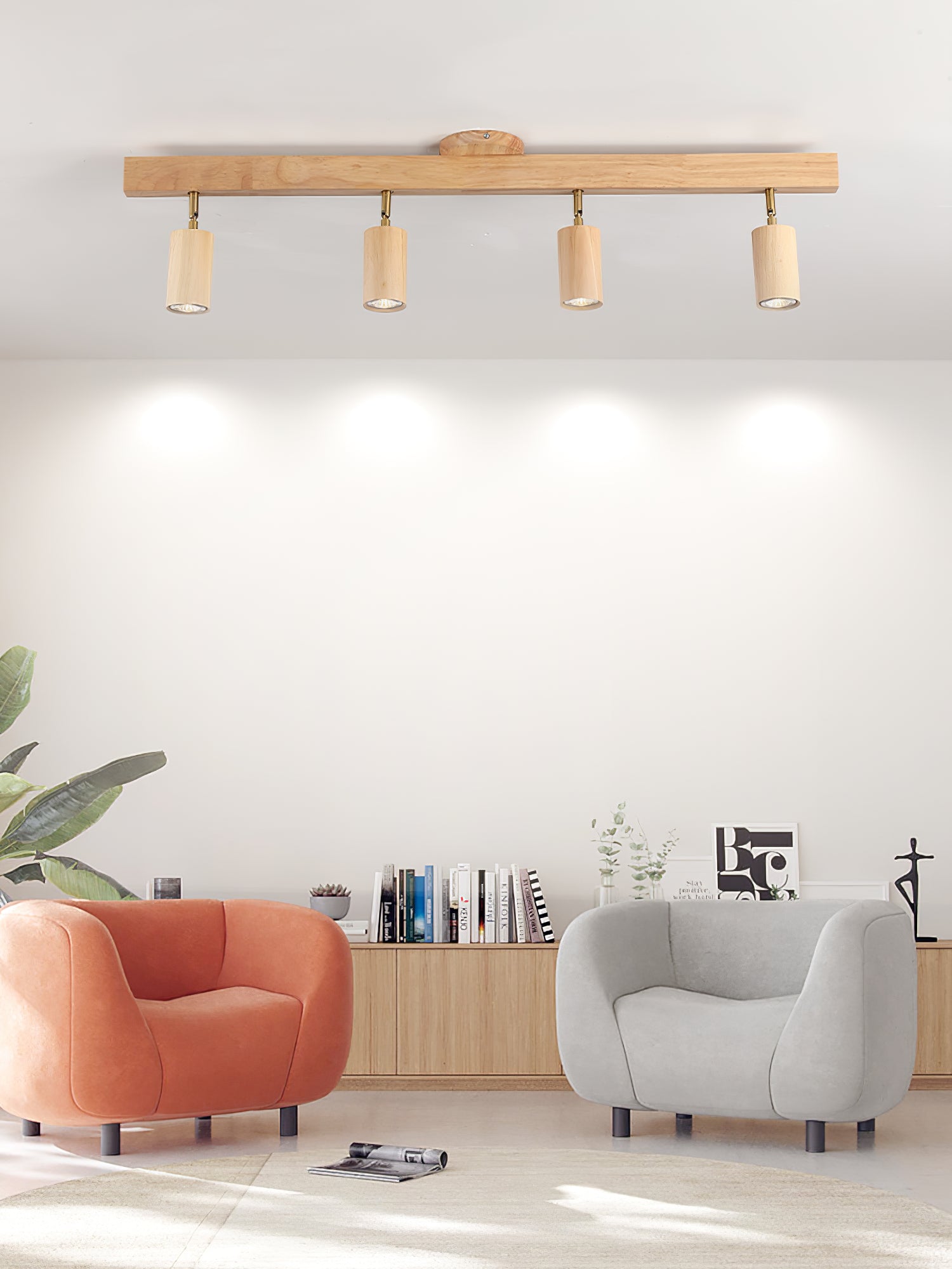 Wood Track Ceiling Light - Adjustable Ceiling Fixture