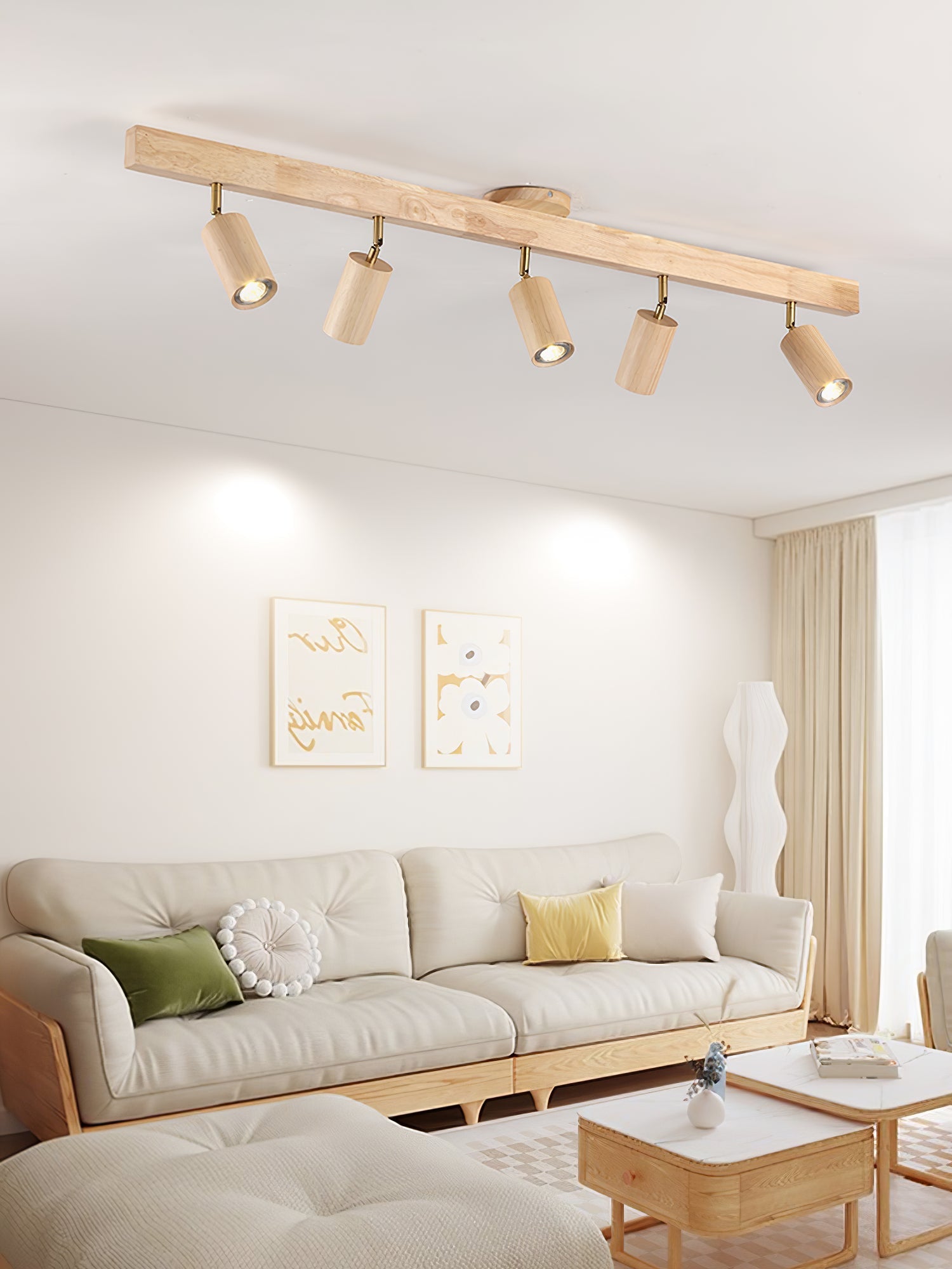 Wood Track Ceiling Light - Adjustable Ceiling Fixture