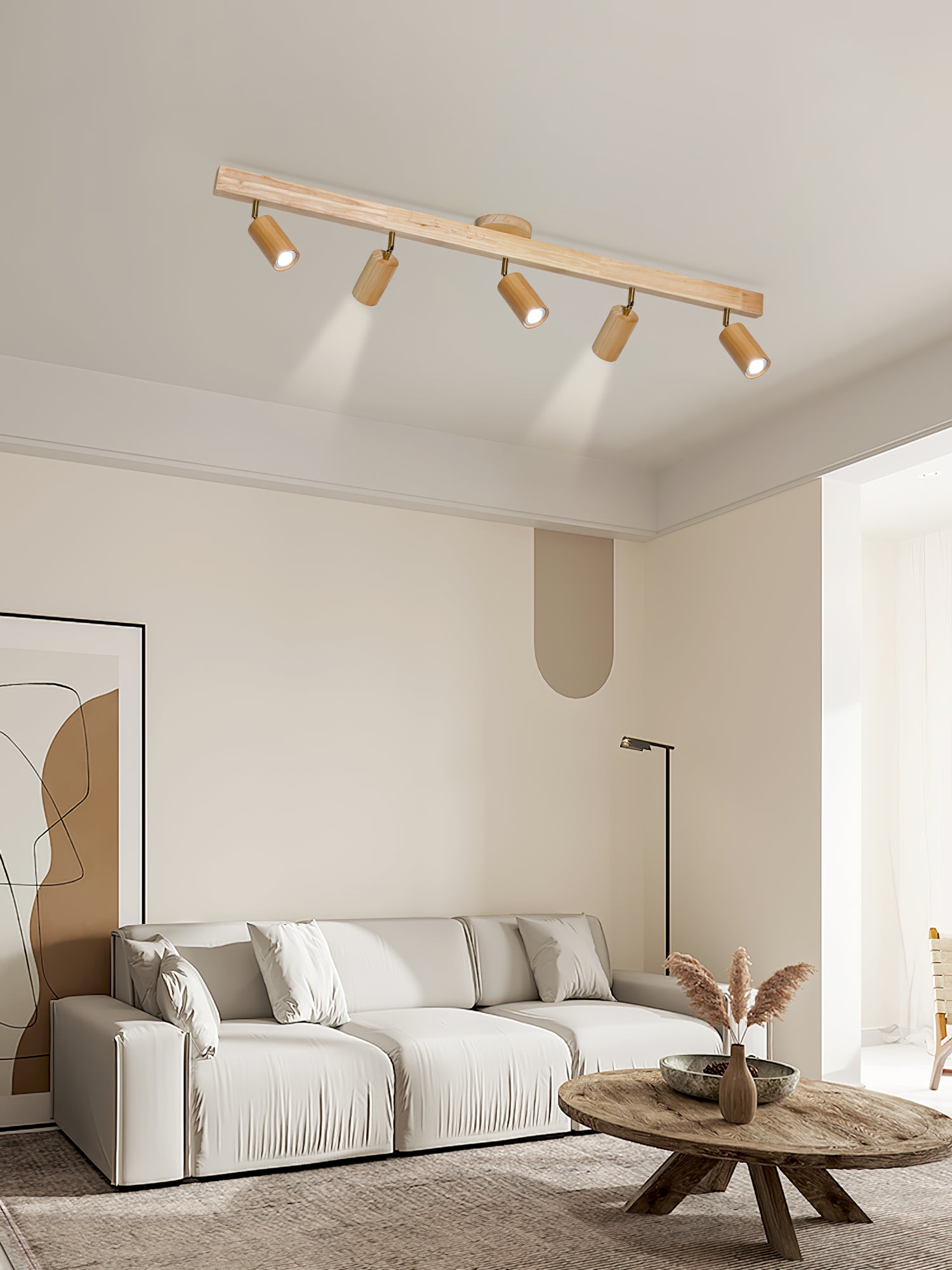 Wood Track Ceiling Light - Adjustable Ceiling Fixture