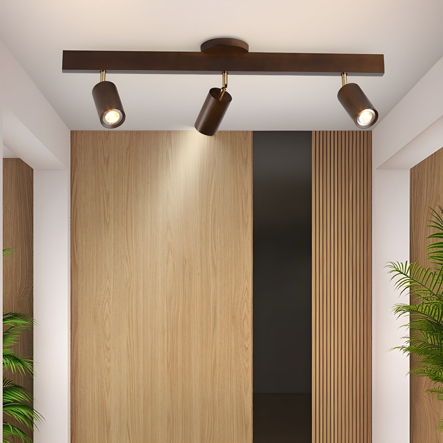 Wood Track Ceiling Light - Adjustable Ceiling Fixture