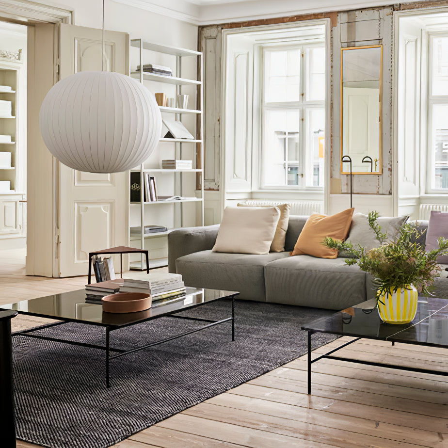 Modern Mulberry Fabric Bubble Chandelier – Hallway Decorative Pendant Lamp