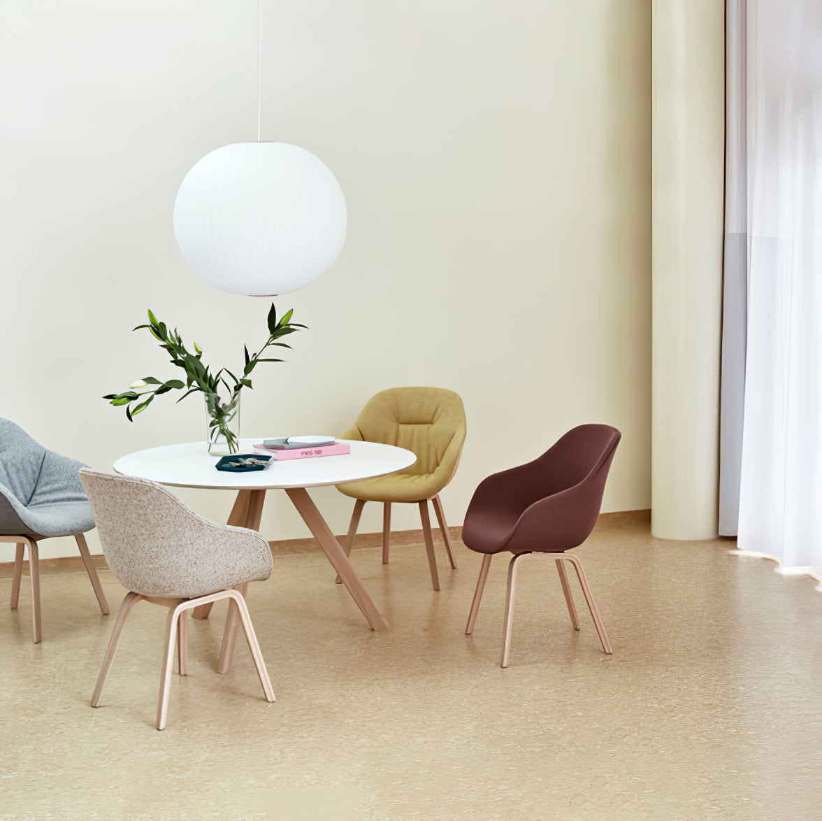 Modern Mulberry Fabric Bubble Chandelier – Hallway Decorative Pendant Lamp