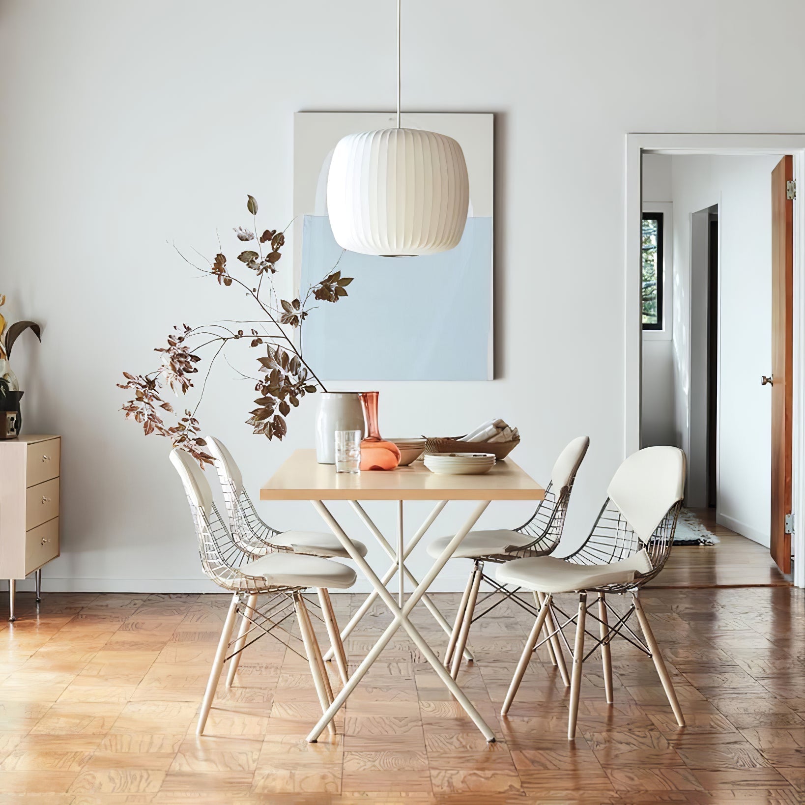 Modern Mulberry Fabric Bubble Chandelier – Hallway Decorative Pendant Lamp