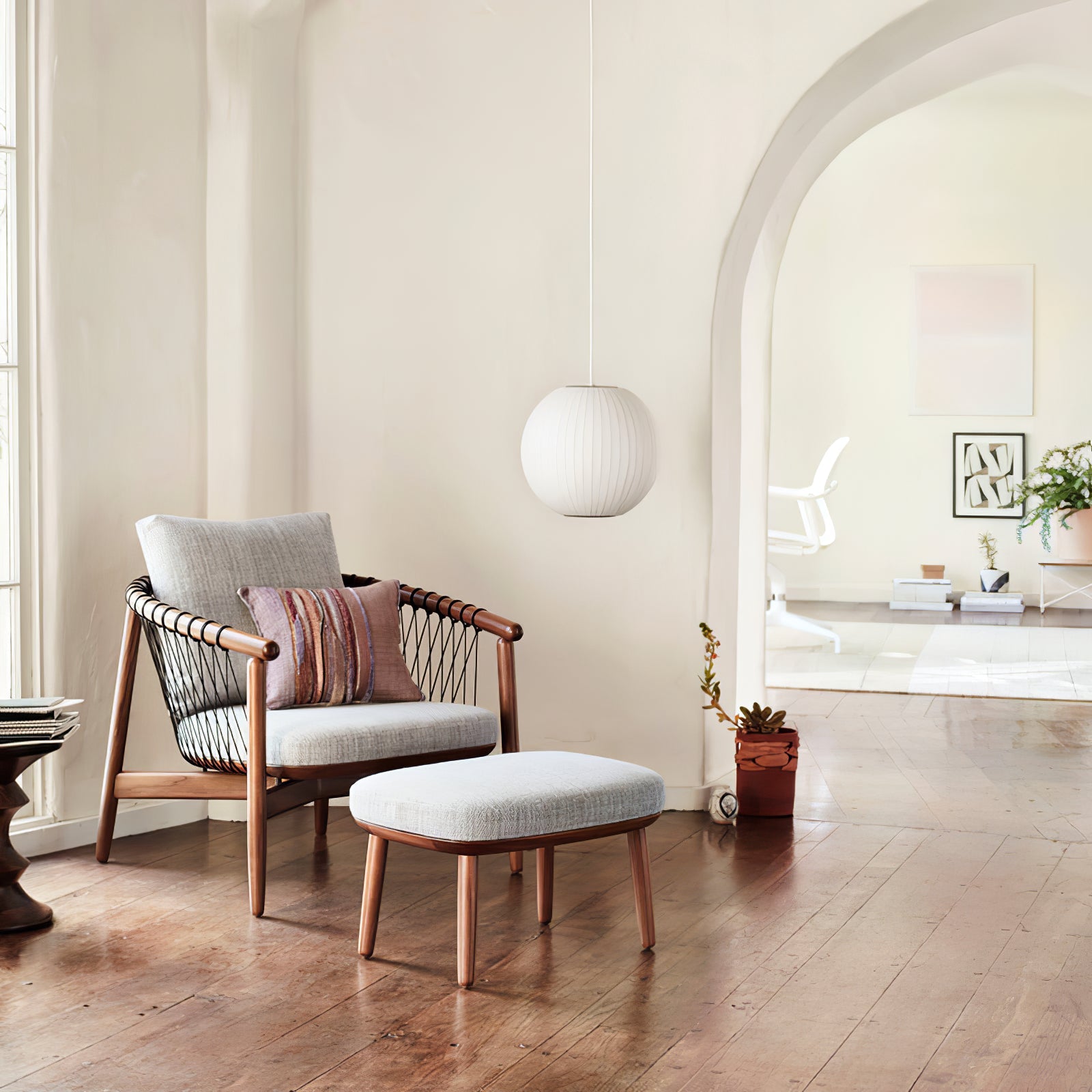 Modern Mulberry Fabric Bubble Chandelier – Hallway Decorative Pendant Lamp