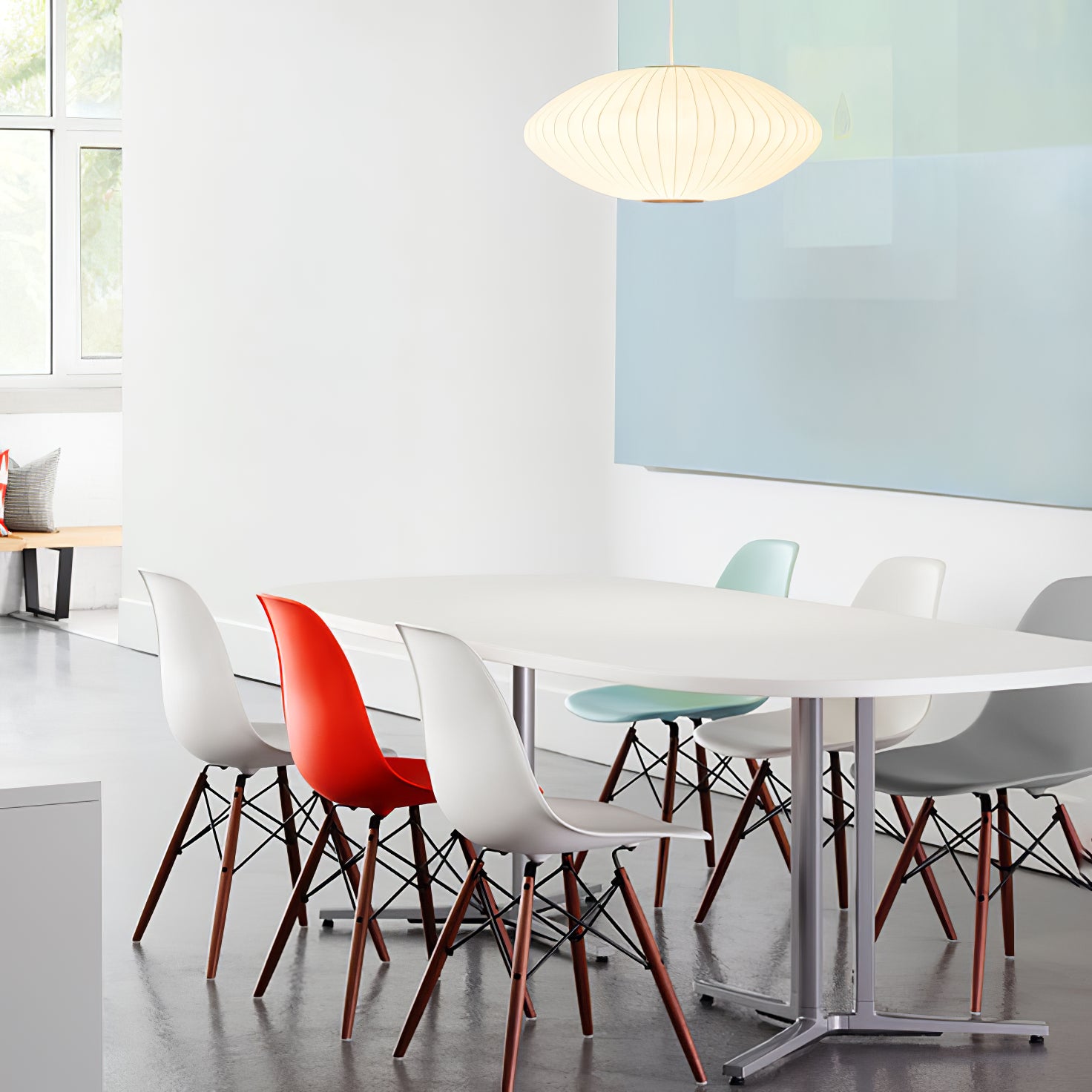 Modern Mulberry Fabric Bubble Chandelier – Hallway Decorative Pendant Lamp