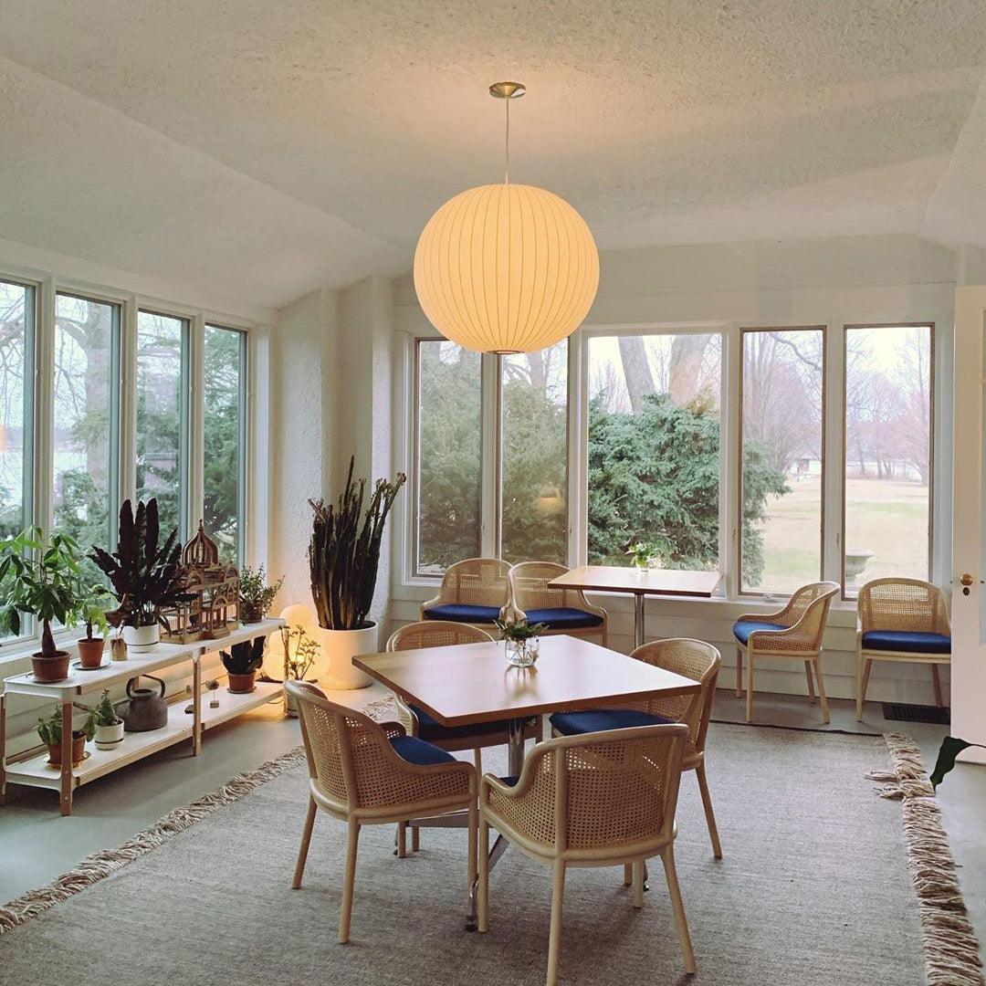 Modern Mulberry Fabric Bubble Chandelier – Hallway Decorative Pendant Lamp