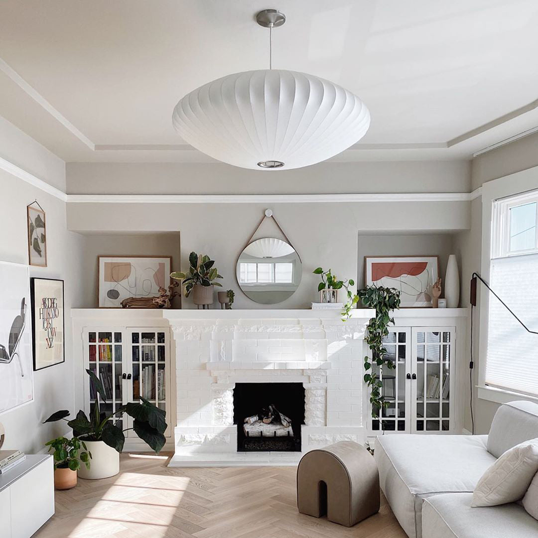 Modern Mulberry Fabric Bubble Chandelier – Hallway Decorative Pendant Lamp