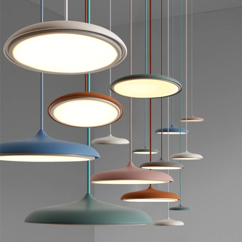 Modern Disc-Shape LED Pendant Lamp | Neutral Tones