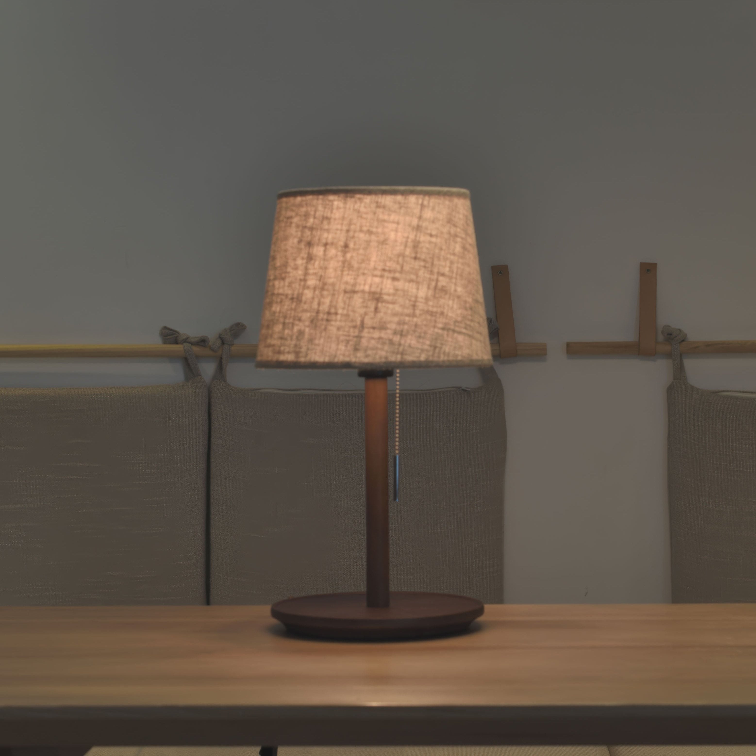 Nordic Walnut Base with Fabric Shade Table Lamp