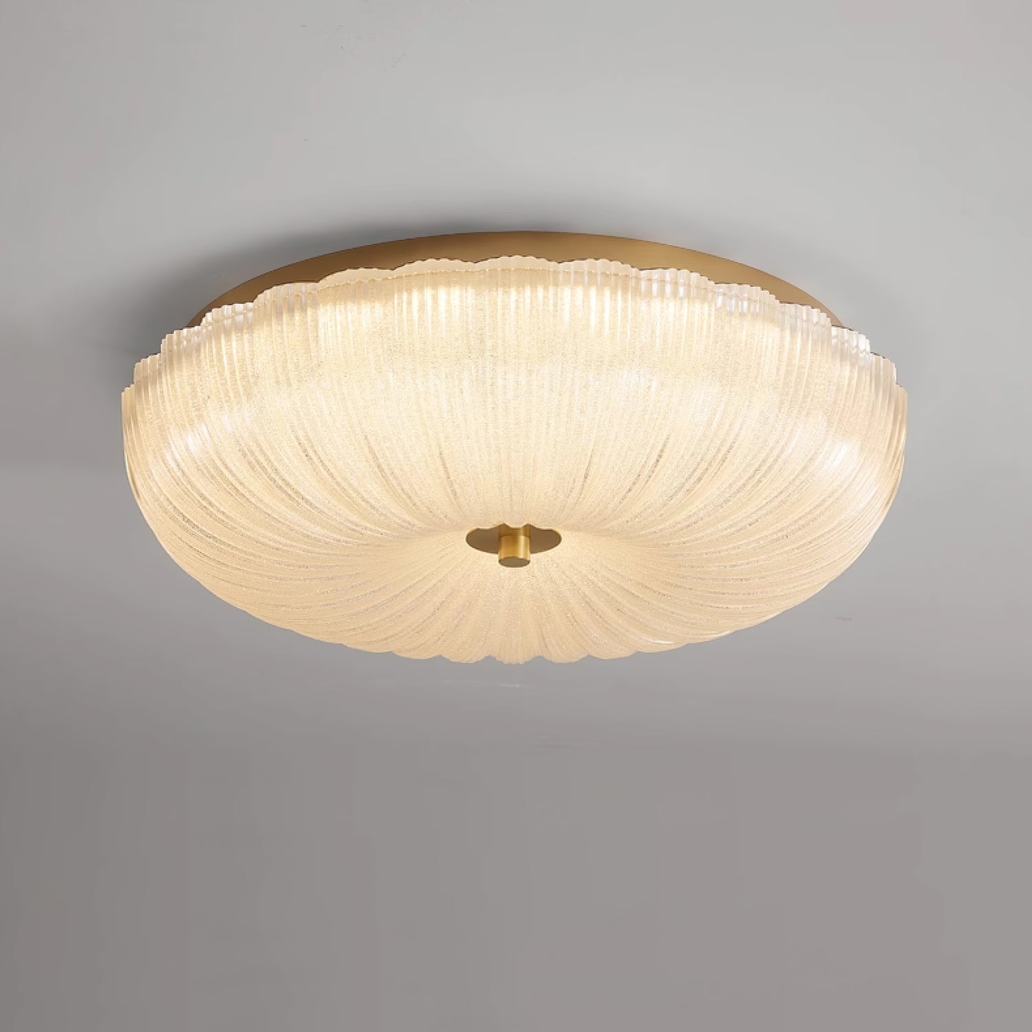 Halo Ceiling Light with Ripple Glass – Textured Lighting Fixture