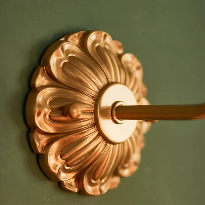 Vintage Copper Flower Petal Wall Light | Glass Wall Sconce