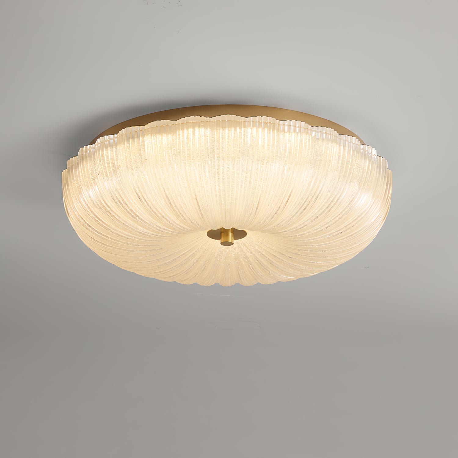 Halo Ceiling Light with Ripple Glass – Textured Lighting Fixture