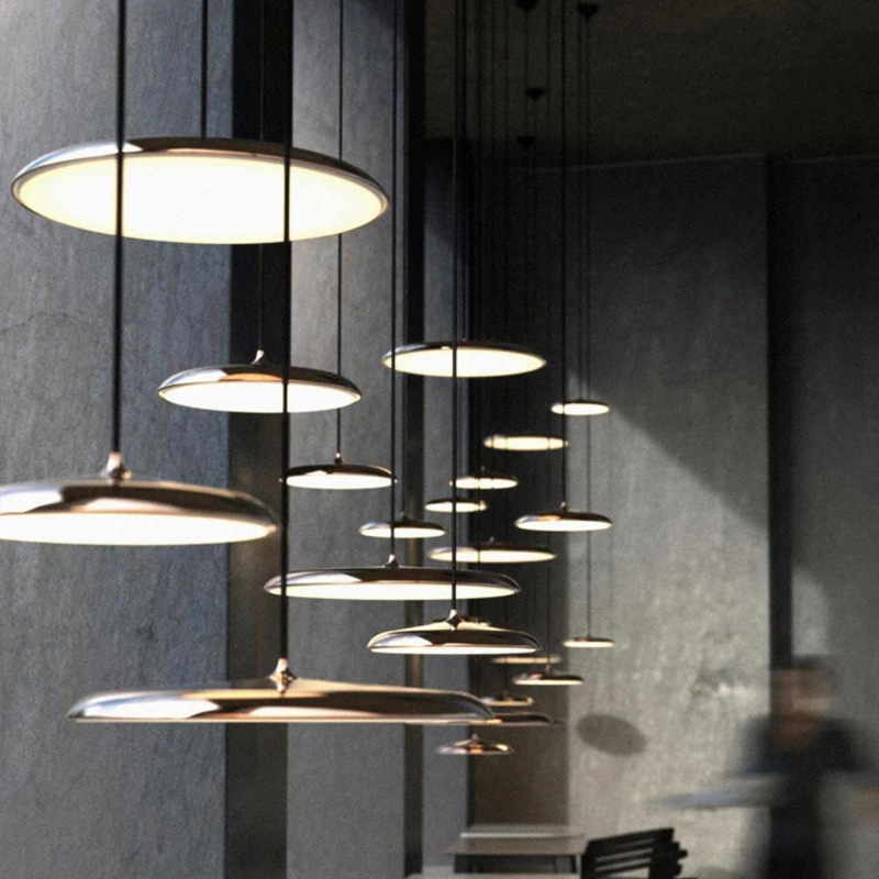 Modern Disc-Shape LED Pendant Lamp | Neutral Tones