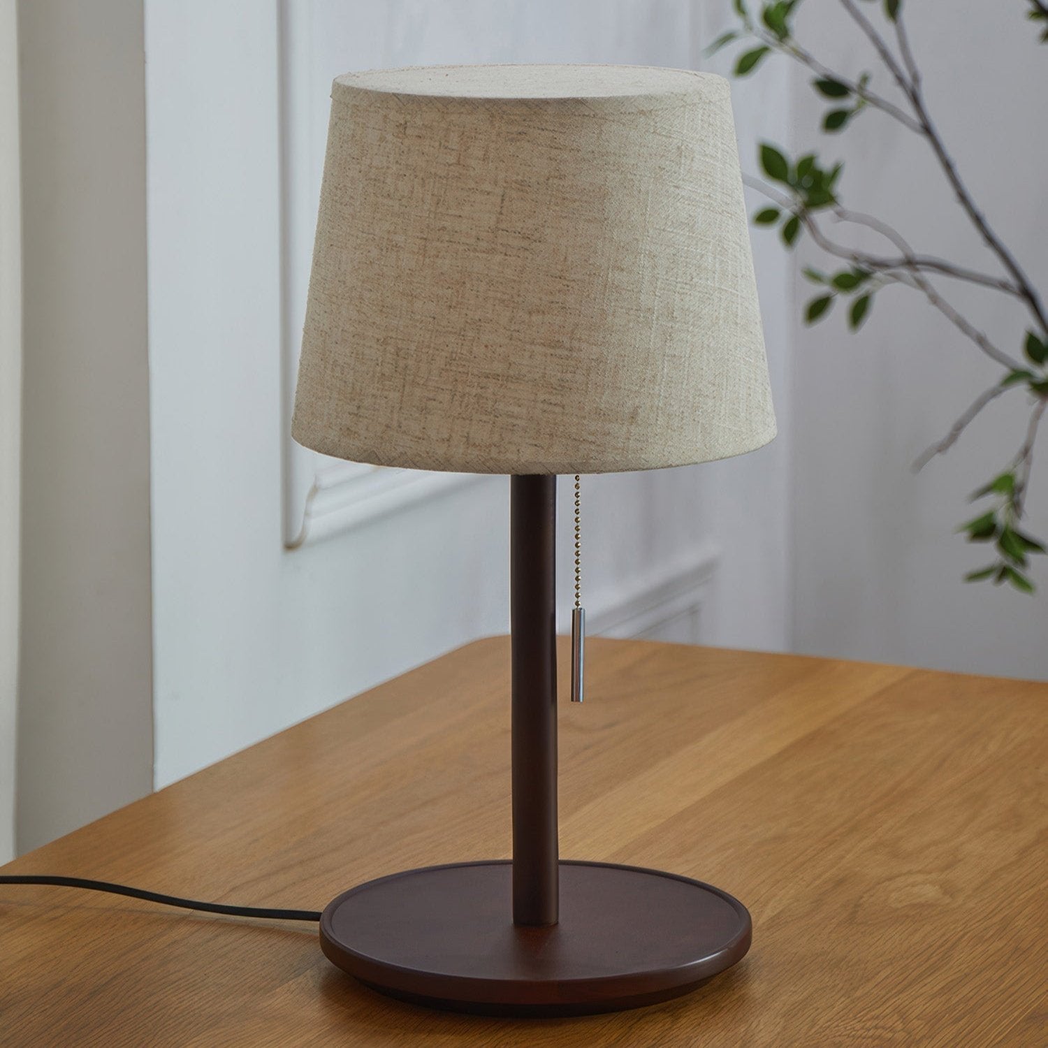 Nordic Walnut Base with Fabric Shade Table Lamp