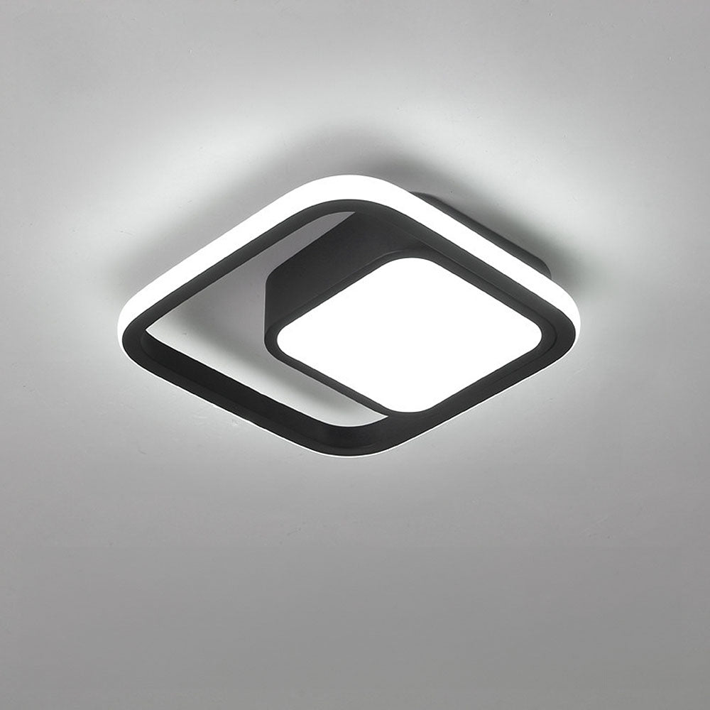 Dual Halo LED Ceiling Light | Minimalist Hallway Lighting
