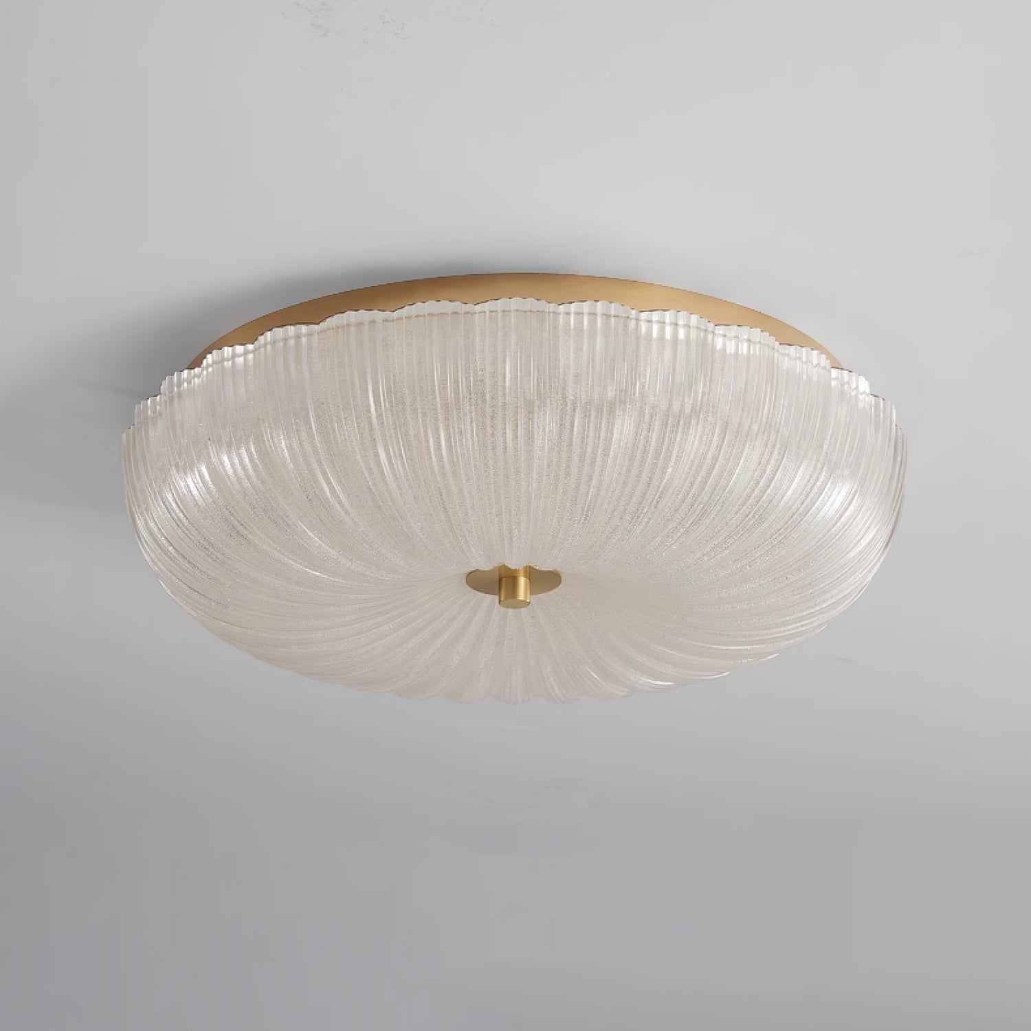 Halo Ceiling Light with Ripple Glass – Textured Lighting Fixture